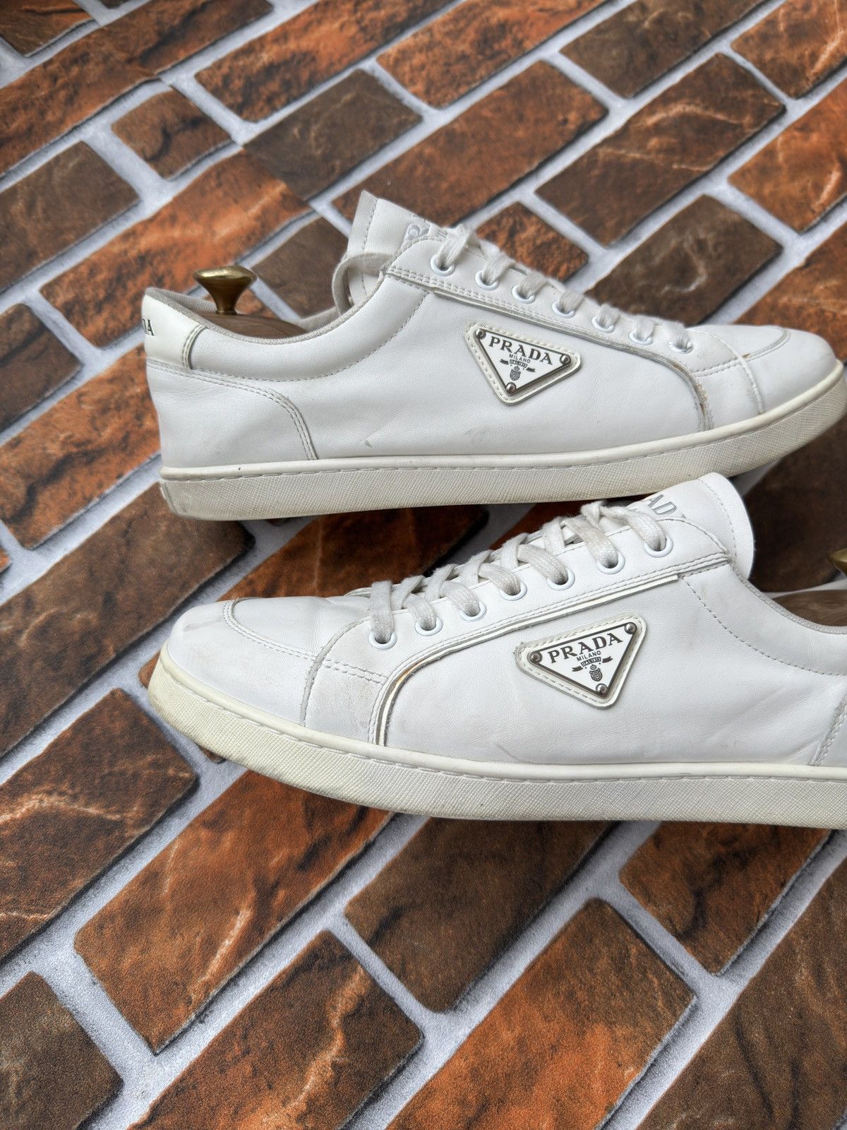 Prada ⚪️❕ downtown luxury trainers Size US 10 / EU 43 - 5 Thumbnail