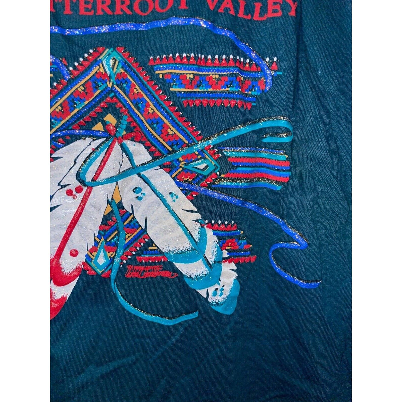 Jerzees Vintage Bitterroot Valley Shirt Montana Native Tee 90s Large Size US L / EU 52-54 / 3 - 5 Thumbnail