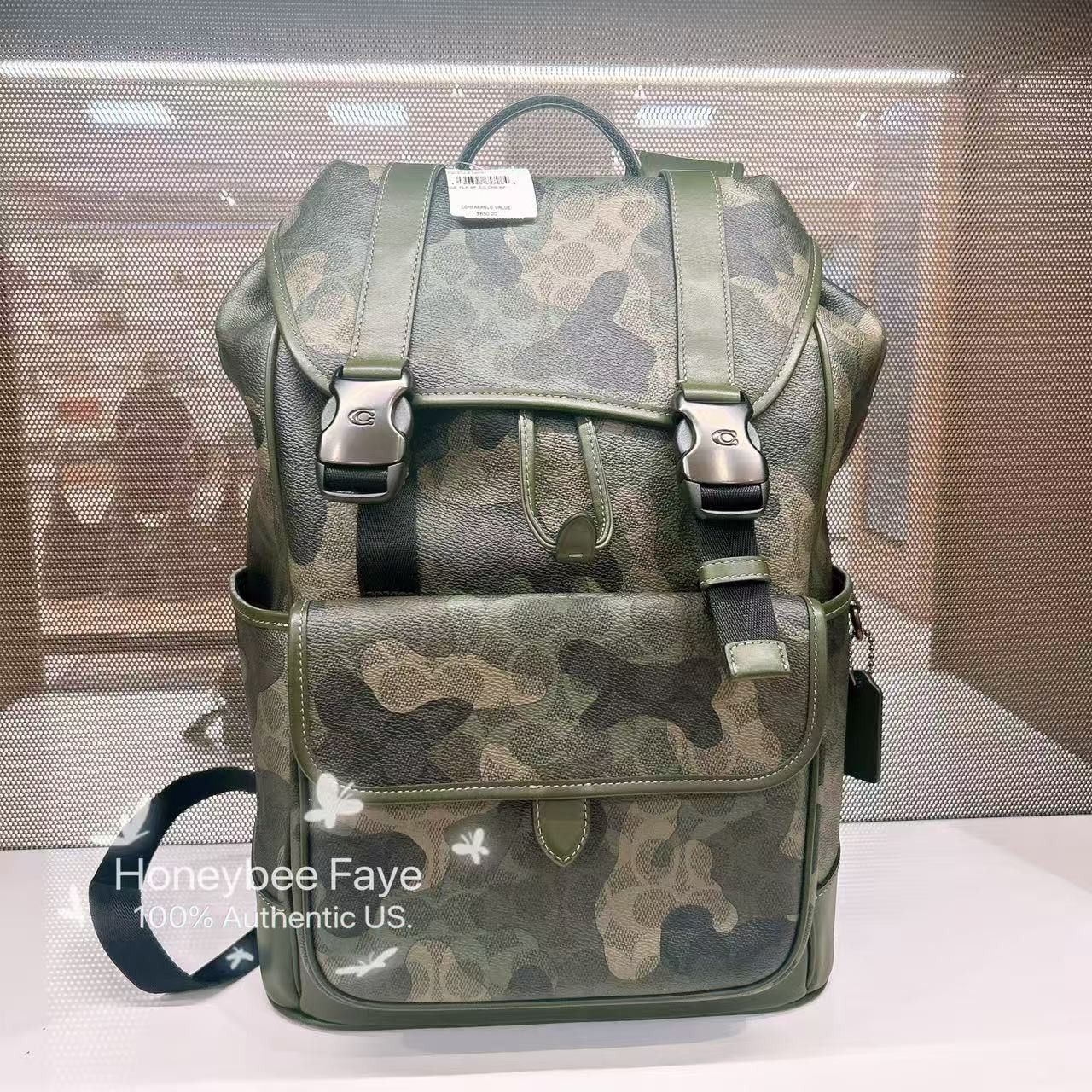 Coach Signature Camo League Flap Backpack In Signature Camo CAF98 Size ONE SIZE - 1 Thumbnail