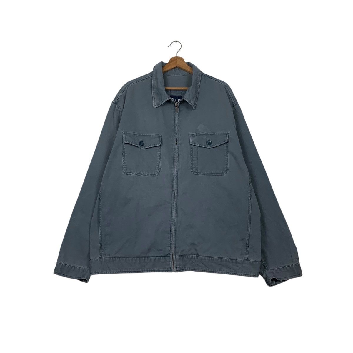 Gap Y2K GAP Workwear Blue Washed Flannel Jacket #2264-C100 Size US XXL / EU 58 / 5 - 1 Thumbnail