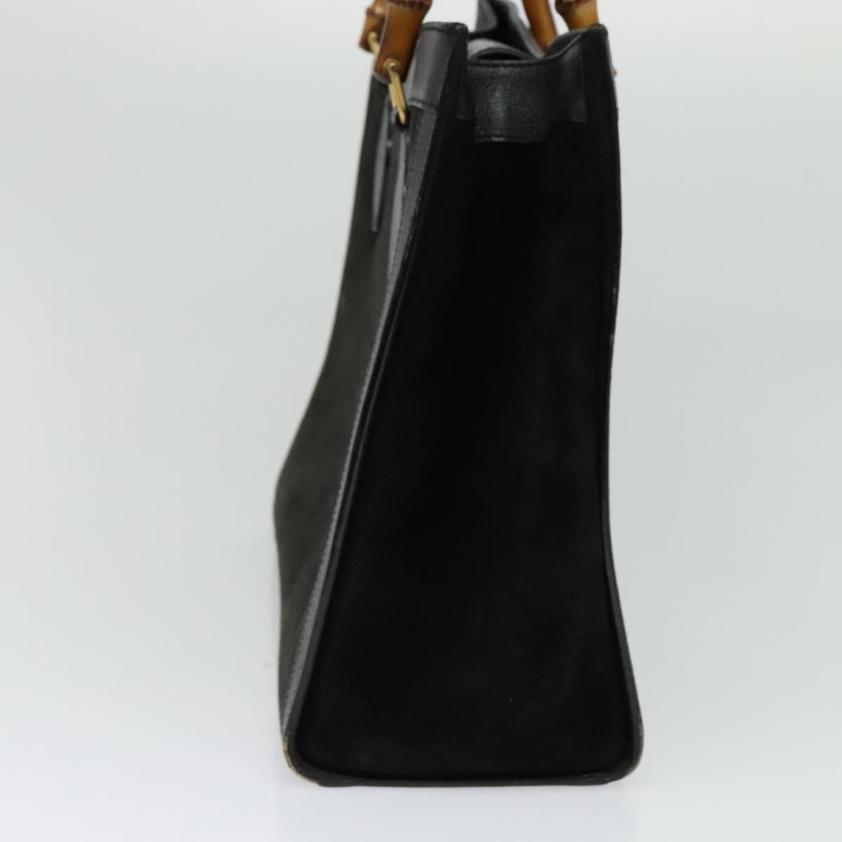 Gucci GUCCI Bamboo Tote Bag Suede Leather Black Gold 002 1186 002 Size ONE SIZE - 5 Thumbnail