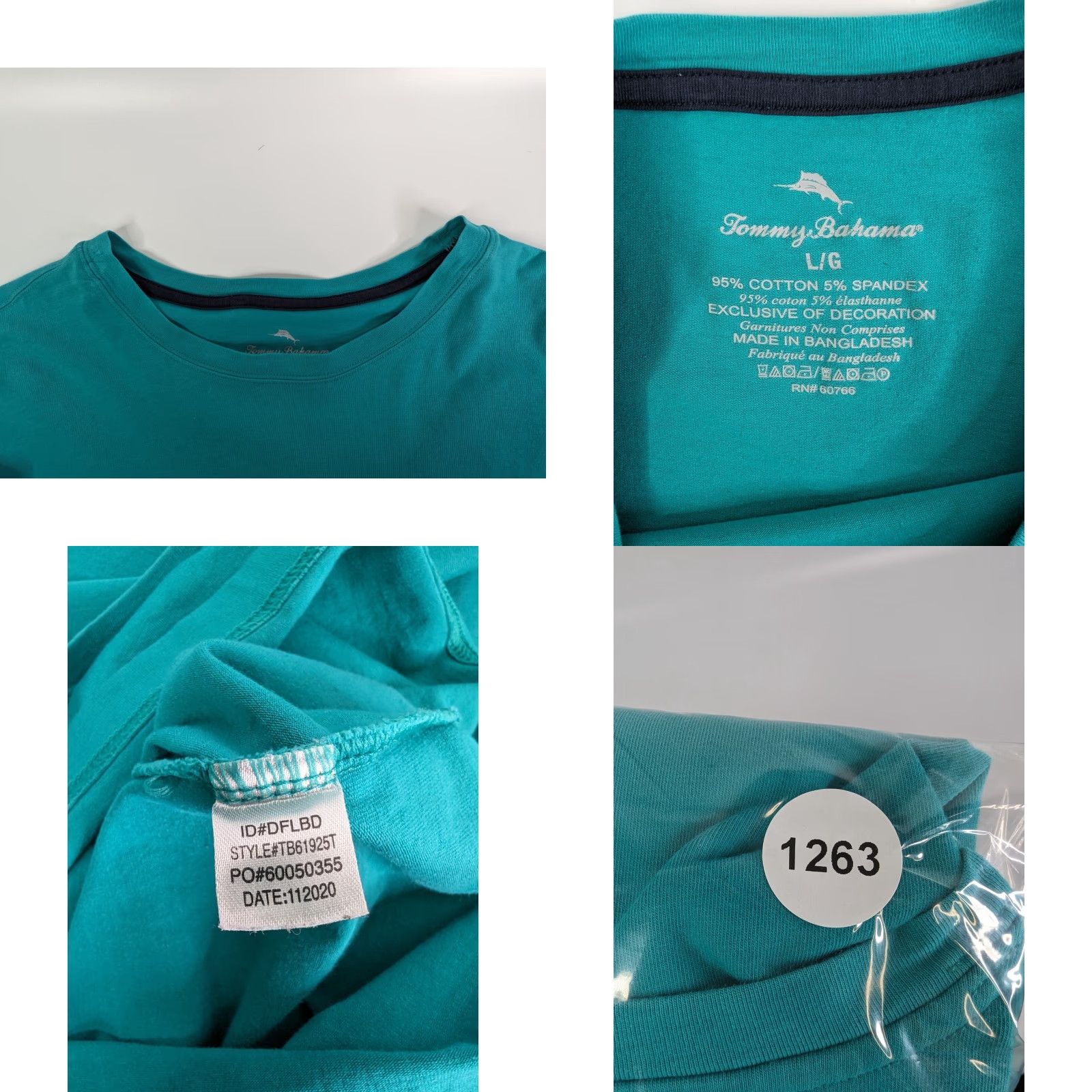 Tommy Bahama Tommy Bahama Shirt Men L Teal Island Sleepwear Crew Neck Short Sleeve Pullover 95% Cotton 5% Spandex Size US L / EU 52-54 / 3 - 8 Thumbnail