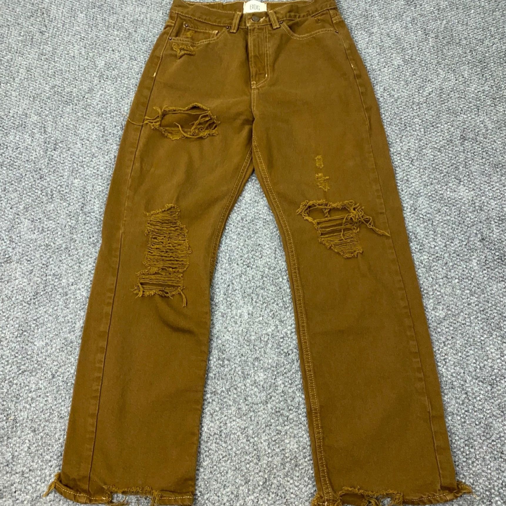 Urban Outfitters Urban Outfitters Womens Jeans 28 Regular Brown Distressed Straight Denim 5-Pocket Inseam 29 Size 29" - 4 Thumbnail