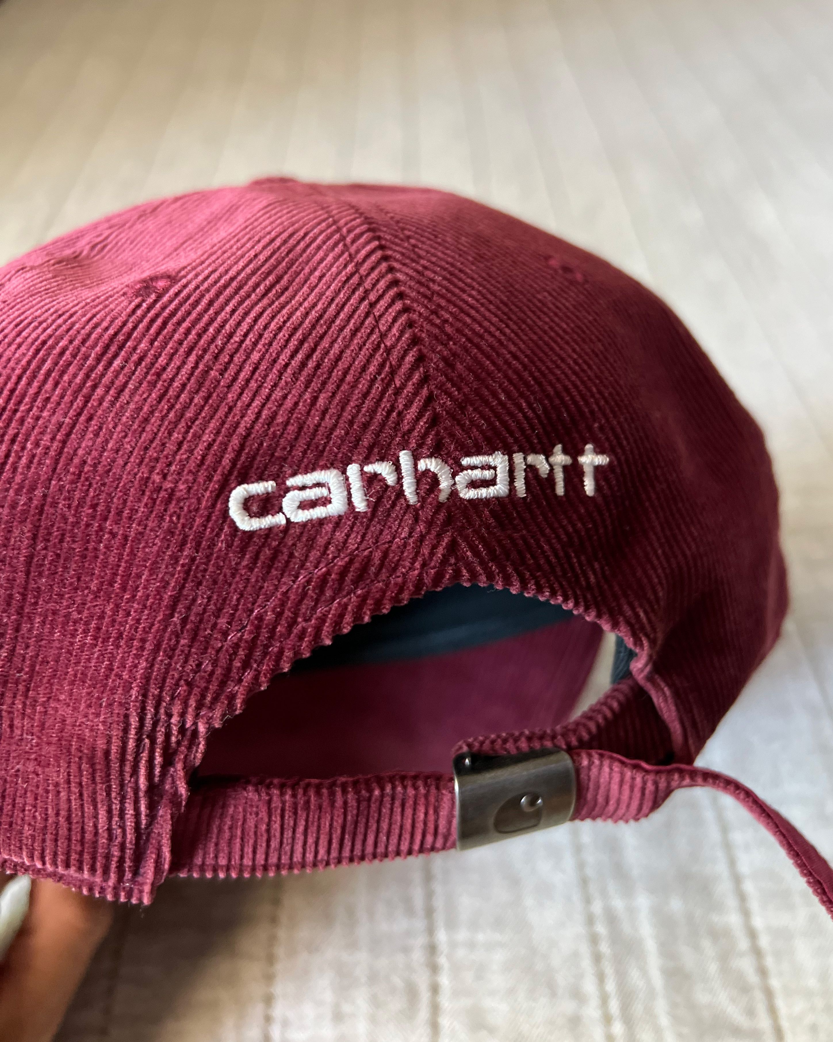 Carhartt Wip Manchester Cap Maroon Corduroy Size ONE SIZE - 3 Thumbnail
