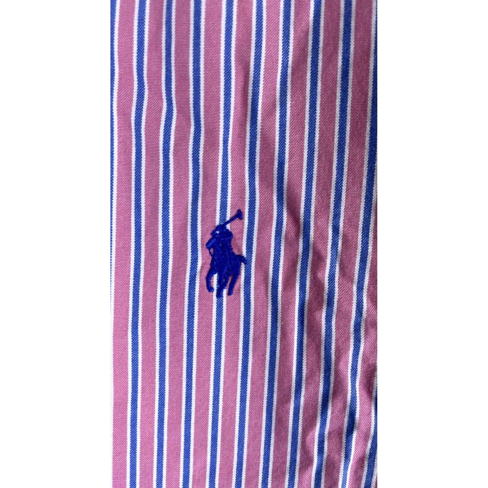 Ralph Lauren Ralph Lauren Shirt Mens Medium Pink Stripe Long Sleeve Button Down Pony Logo Size US M / EU 48-50 / 2 - 2 Thumbnail