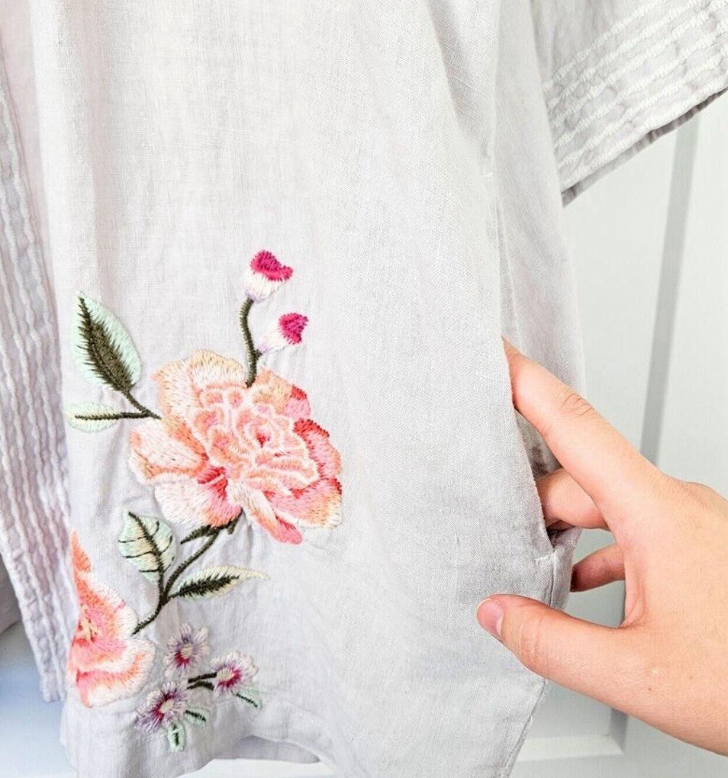 Johnny Was NEW Johnny Was XL 1X Linen Embroidered Kimono Cardigan Wrap Size XL / US 12-14 / IT 48-50 - 10 Thumbnail