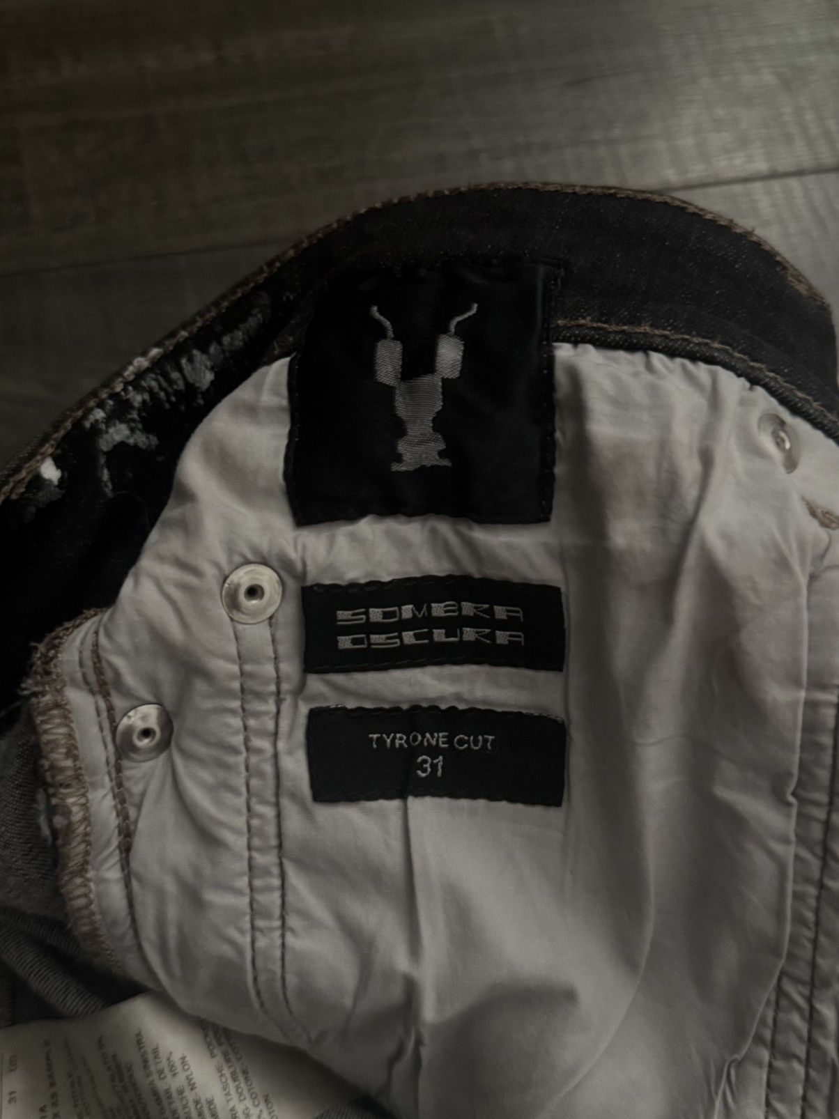 Rick Owens SS20 Rick Owens DRKSHDW Patchwork White Wax Tyrone Cut Denim Size US 31 - 5 Thumbnail