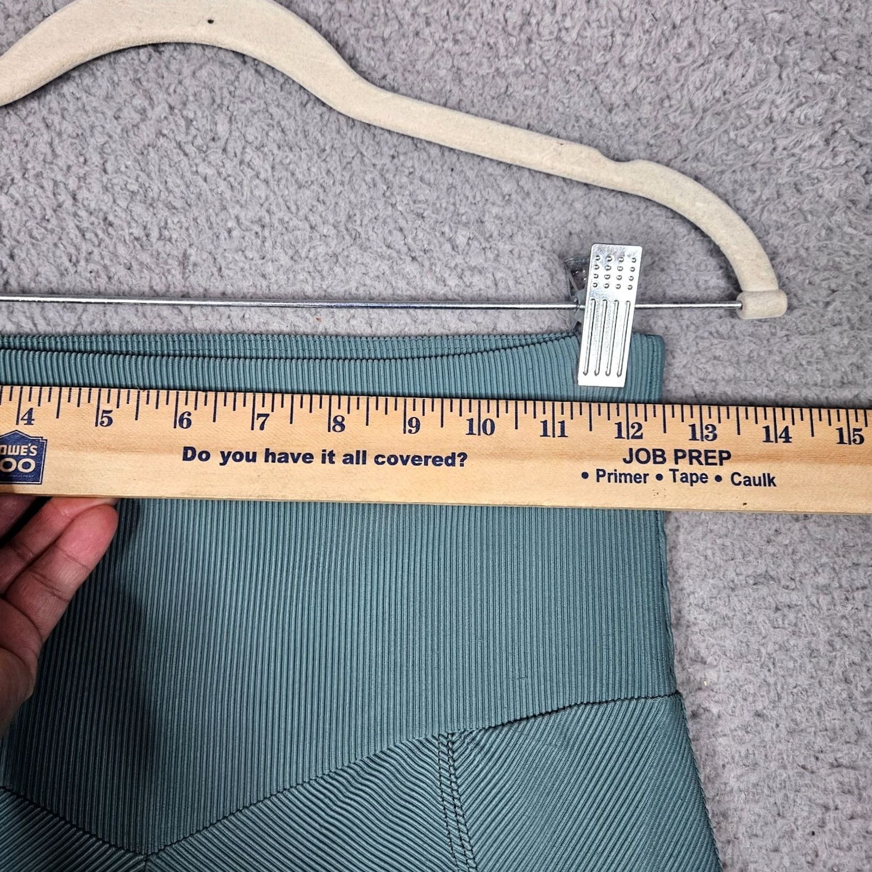 Vintage Onzie Women’s Ribbed High waisted Green Leggings S/M Size 28" / US 6 / IT 42 - 3 Thumbnail