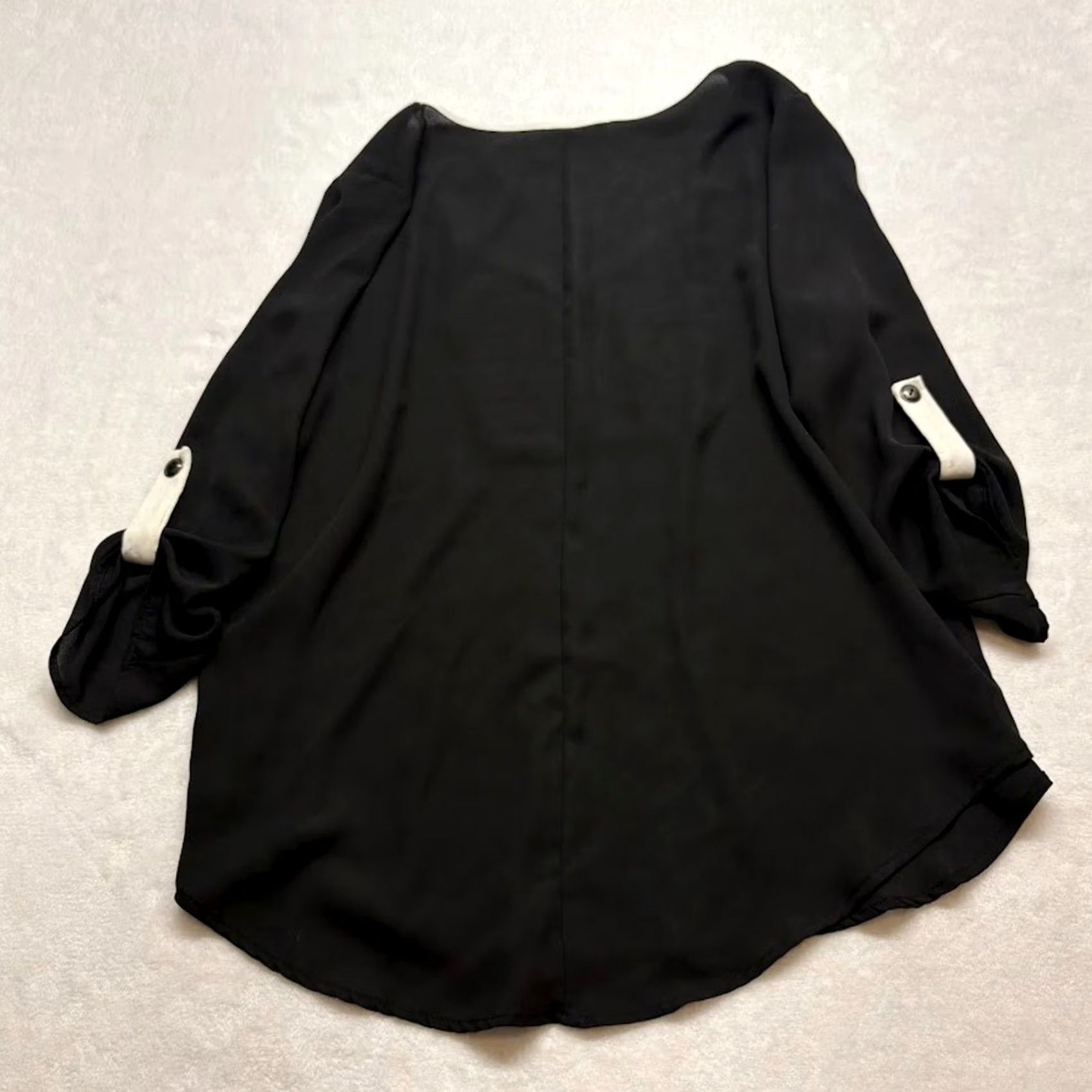 Vintage Lush Womens Embroidered 3/4 Sleeve Boho Festival Blouse S L Black Red Size L / US 10 / IT 46 - 2 Thumbnail