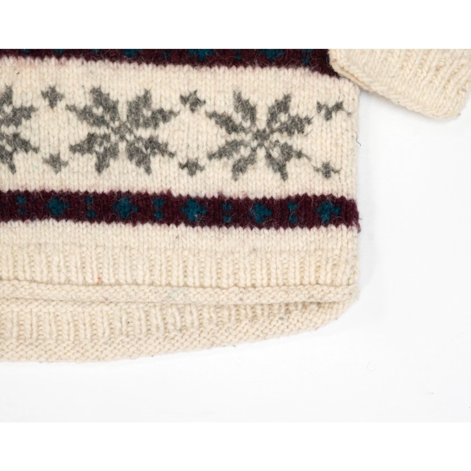 Vintage VINTAGE True Vintage Handknit 60s Cowichan Nordic Wool Sweater M Reindeer Heritage Ivory Size M / US 6-8 / IT 42-44 - 7 Thumbnail