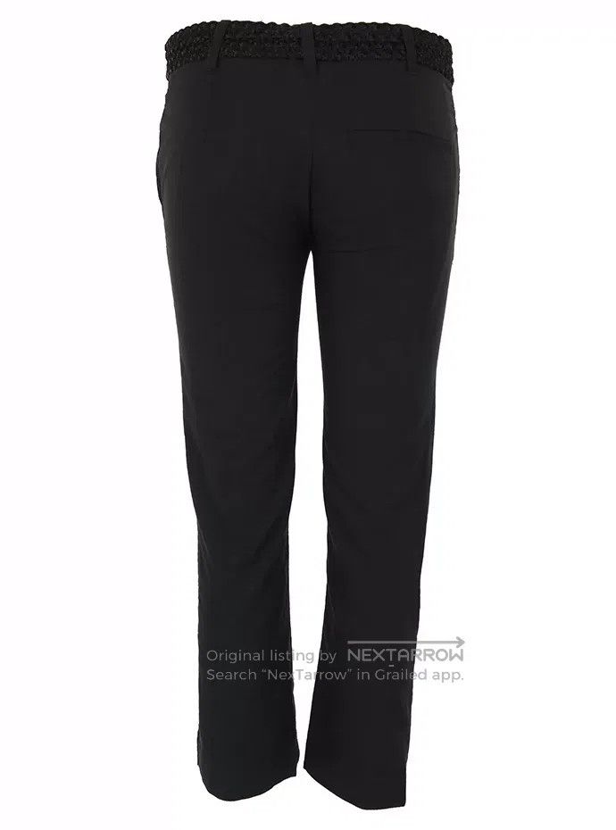 Ann Demeulemeester Ann Demeulemeester 36 black embroidered woven belt pants Size 24" / US 00 / IT 34 - 3 Thumbnail