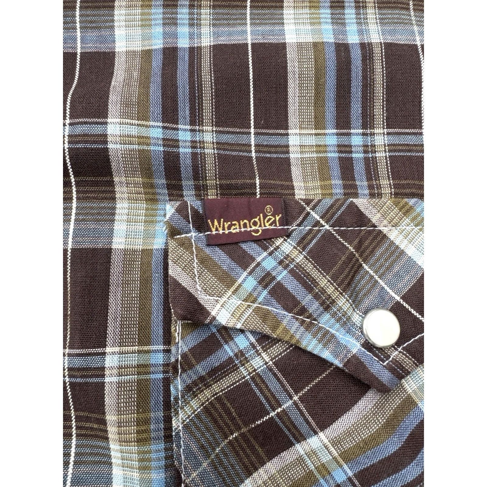 Wrangler VINTAGE Wrangler Western Shirt USA Made XL Plaid 70s Pearl Snap Mens Size US XL / EU 56 / 4 - 6 Thumbnail