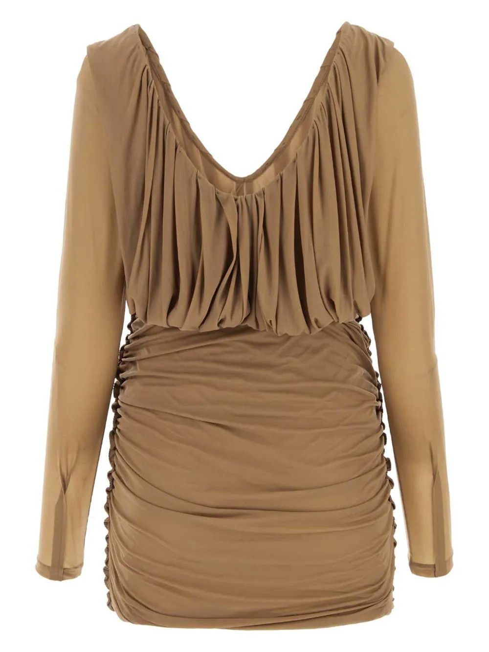 Saint Laurent Paris o1y0126 Mini Dress in Sand Size S / US 4 / IT 40 - 2 Thumbnail