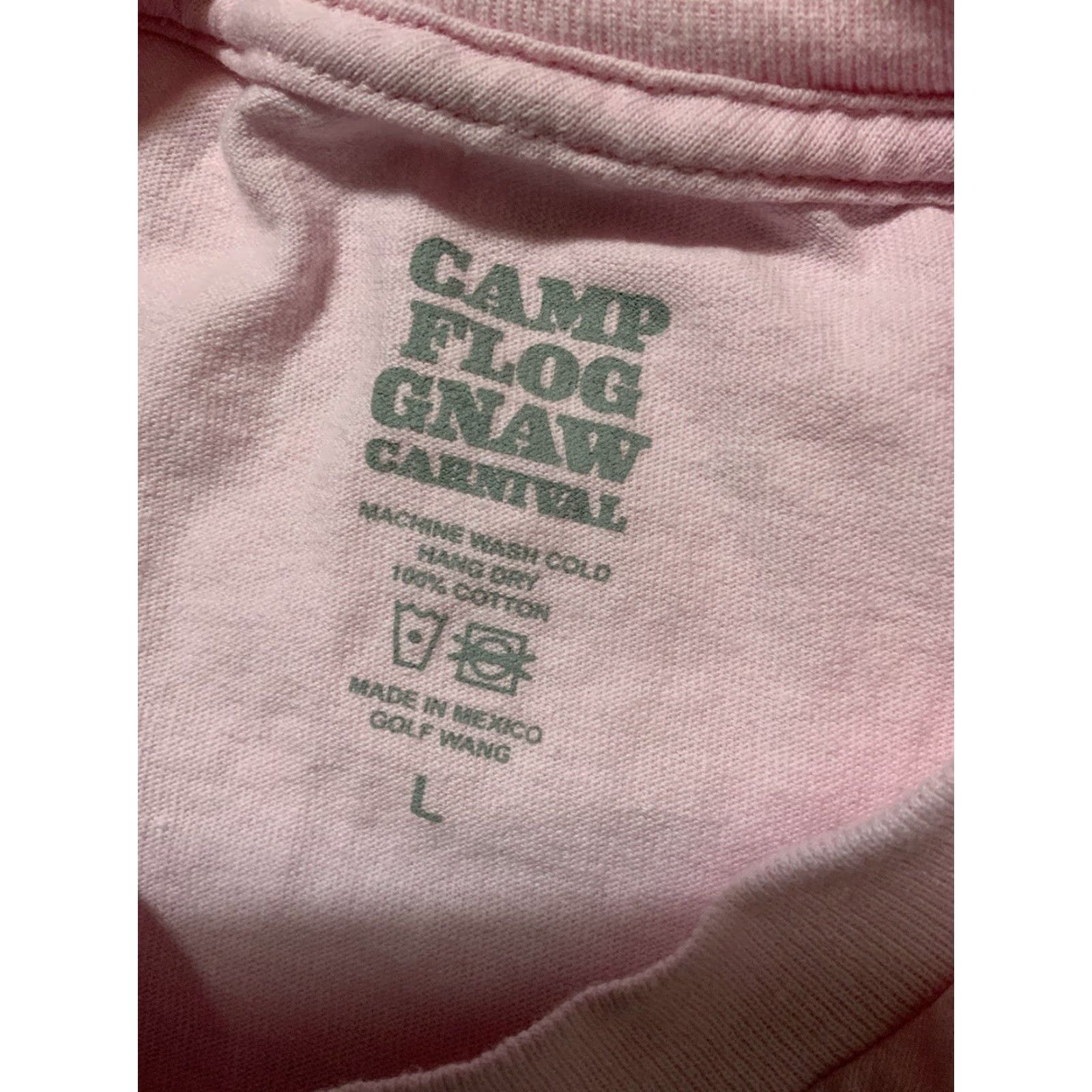 Golf Wang VINTAGE Camp Flog Gnaw Carnival Golf Wang 2019 Concert Lineup Pink Graphic T-Shirt Mens L Size Pink Graphic T-Shirt Concert 2019 Mens L Size US L / EU 52-54 / 3 - 7 Thumbnail