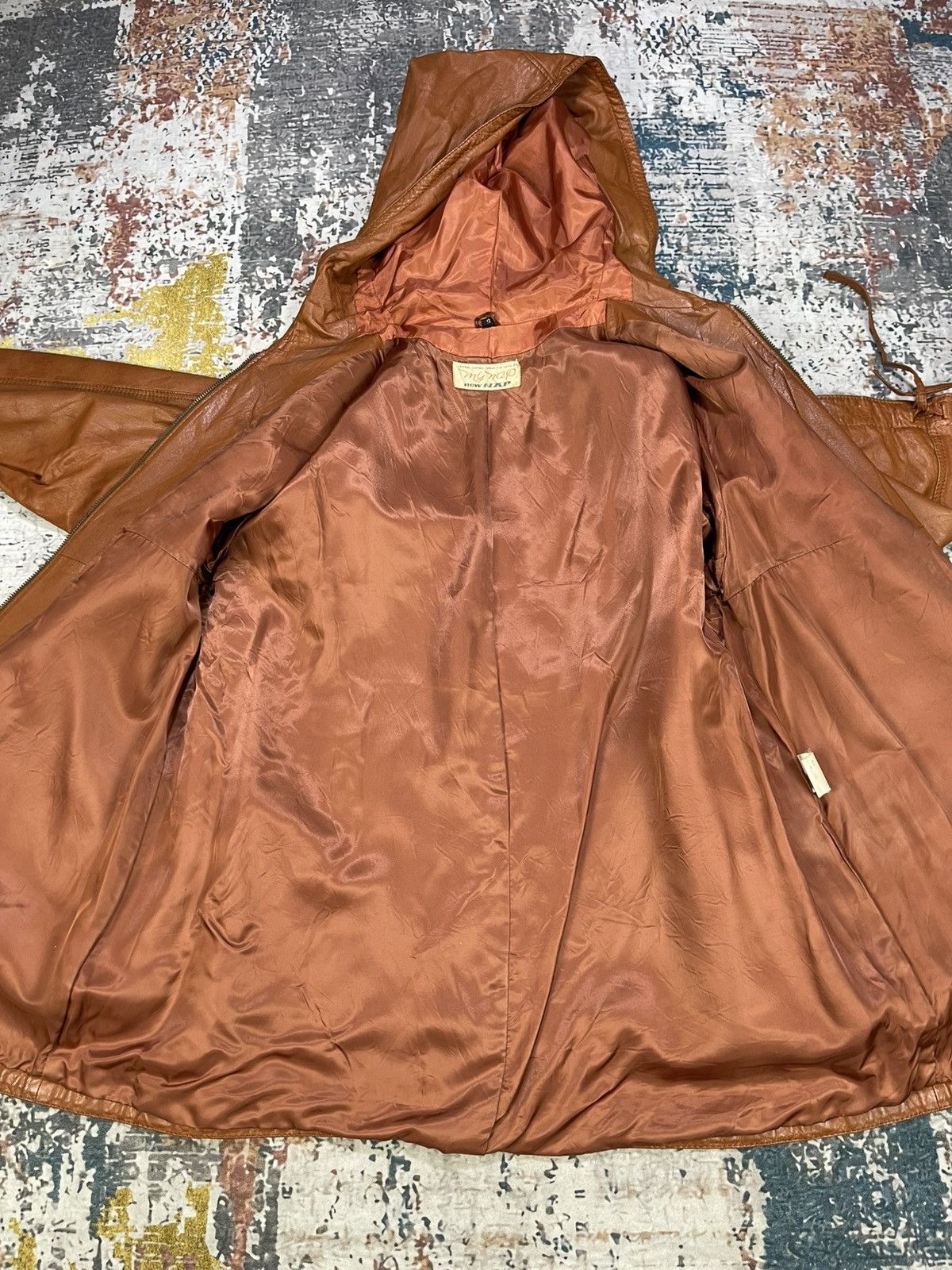 Genuine Leather Vtg Soft Cowhide Hooded Mantel Jackets Size US L / EU 52-54 / 3 - 7 Thumbnail