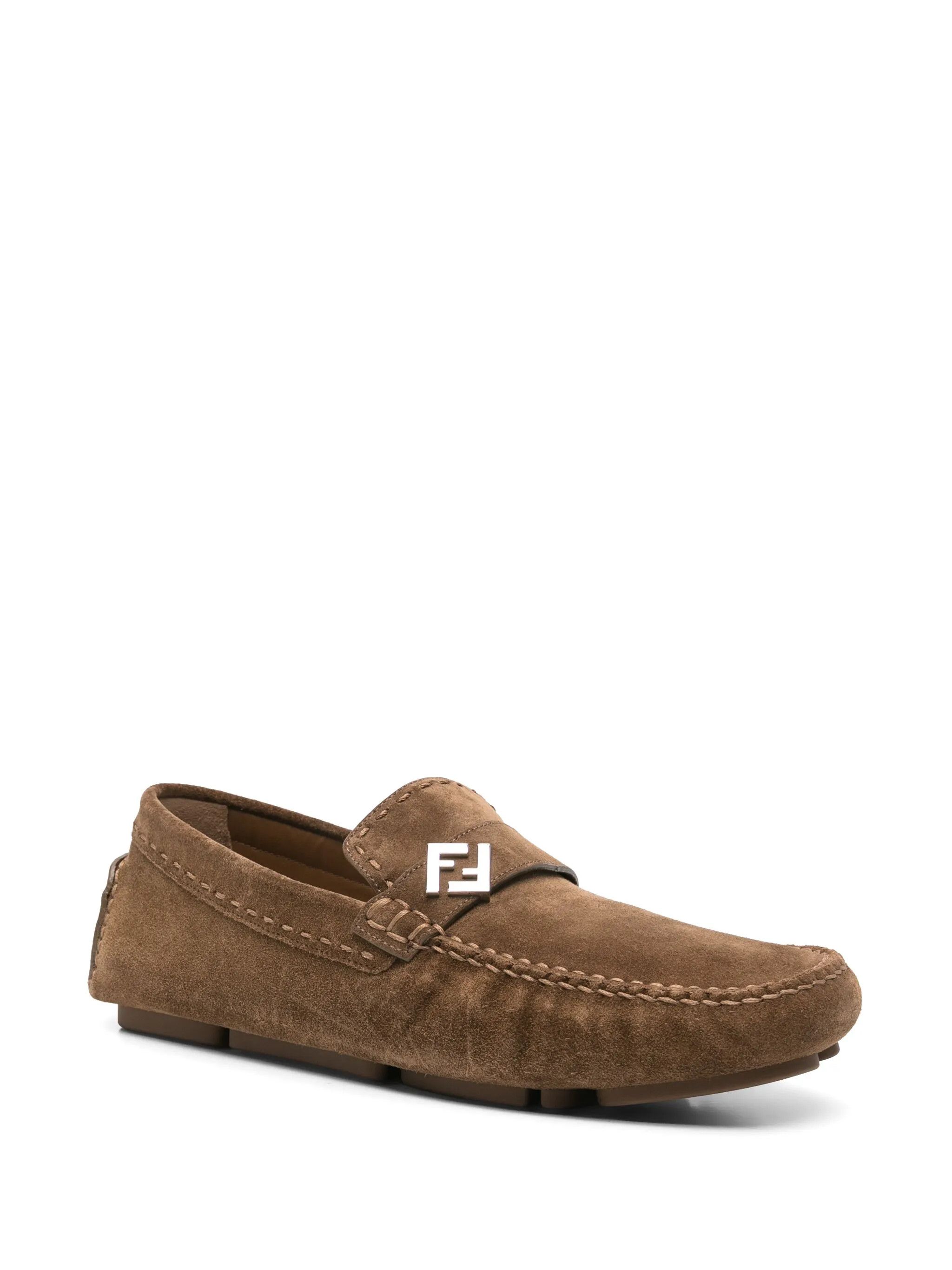 Fendi Fendi Driver Suede FF Logo Loafer Slip On Flat UK 11 US 12 Size US 12 / EU 45 - 1 Thumbnail