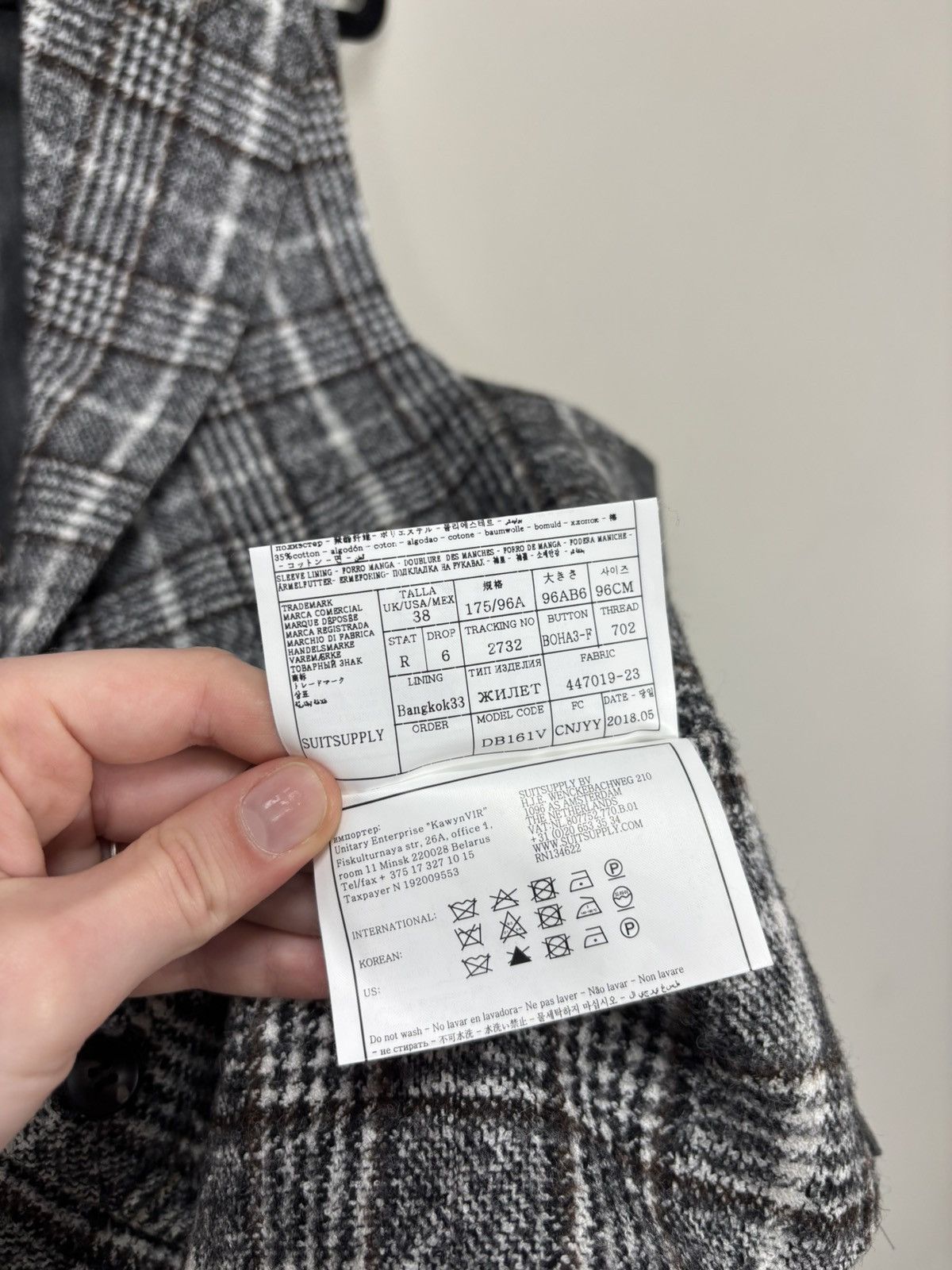 Suitsupply Suitsupply Veneto NEW Men’s Grey Check Alpaca Waistcoat Vest Size 38R - 12 Thumbnail