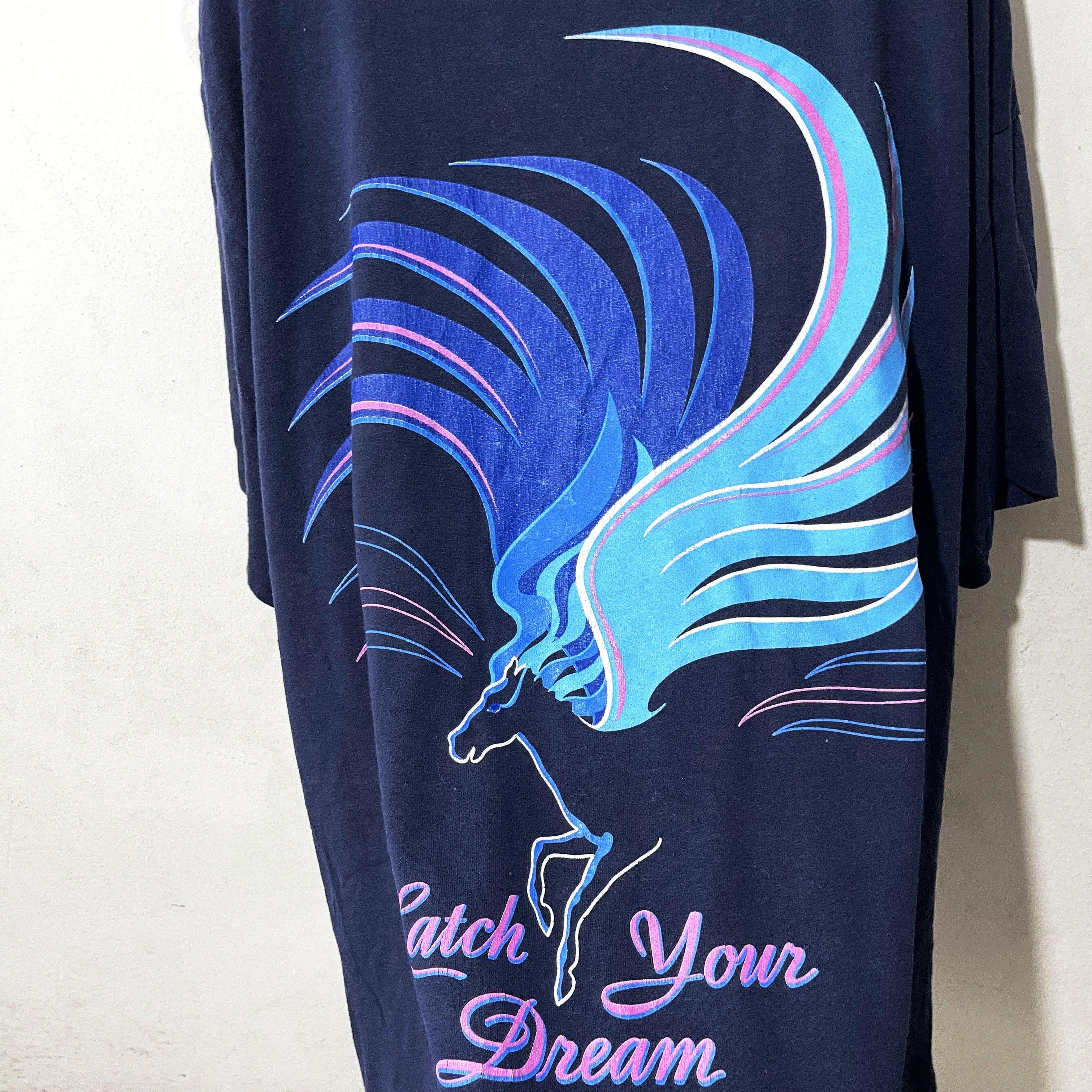 Vintage Vintage 90s Pegasus Catch Your Dream Shirt Size US XL / EU 56 / 4 - 2 Thumbnail