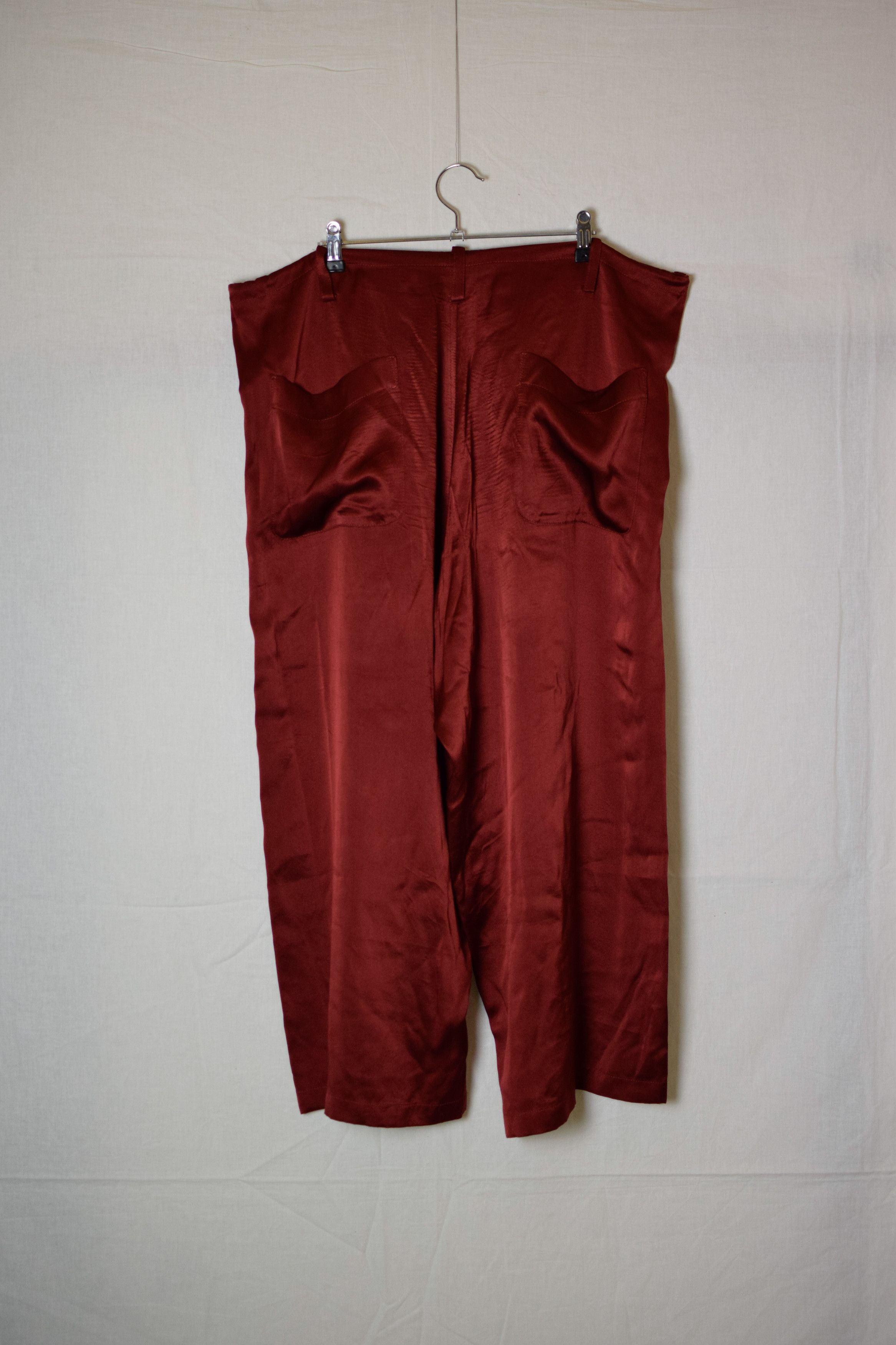 Yohji Yamamoto YYPH AW12 Red Silk Pants - HD-P29-406 Size US 34 / EU 50 - 3 Thumbnail