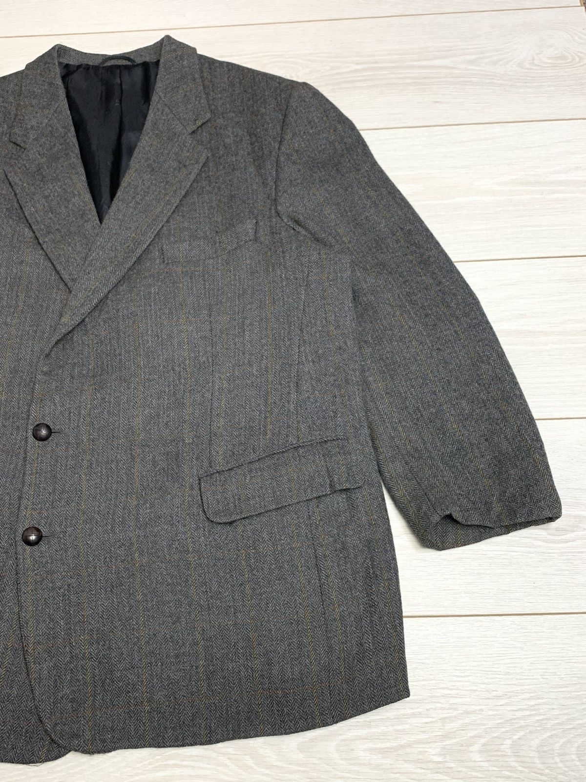 Burberry Vintage Burberrys’ Alpaca & New Wool Herringbone Blazer Grey Size 46S - 3 Thumbnail
