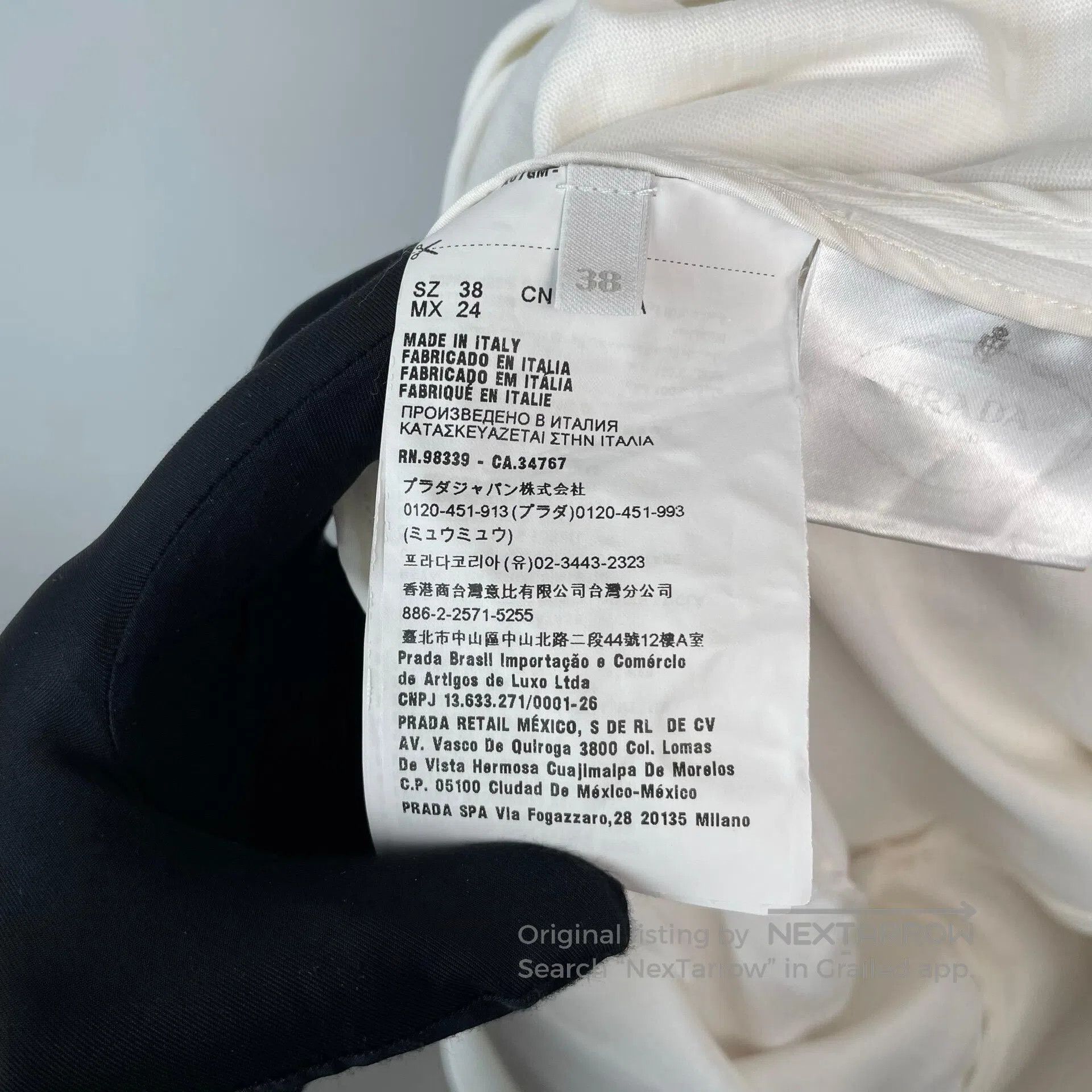 Prada Prada Bow Pink and White Color Block Triangle Logo Sleevel Size XS / US 0-2 / IT 36-38 - 7 Thumbnail
