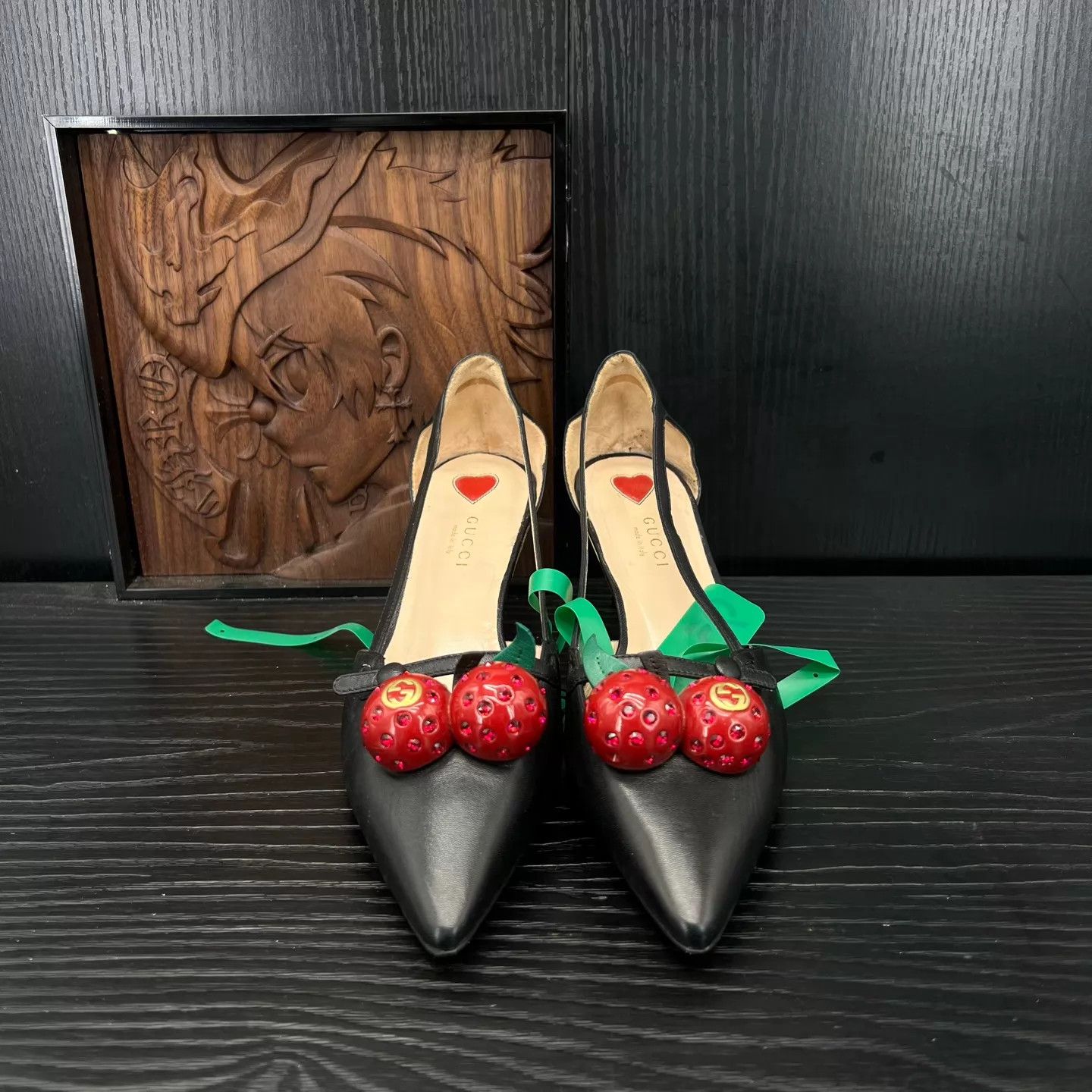 Gucci Gucci Cherry Heels Women's 37.5 With Box Size US 7 / IT 37 - 2 Thumbnail