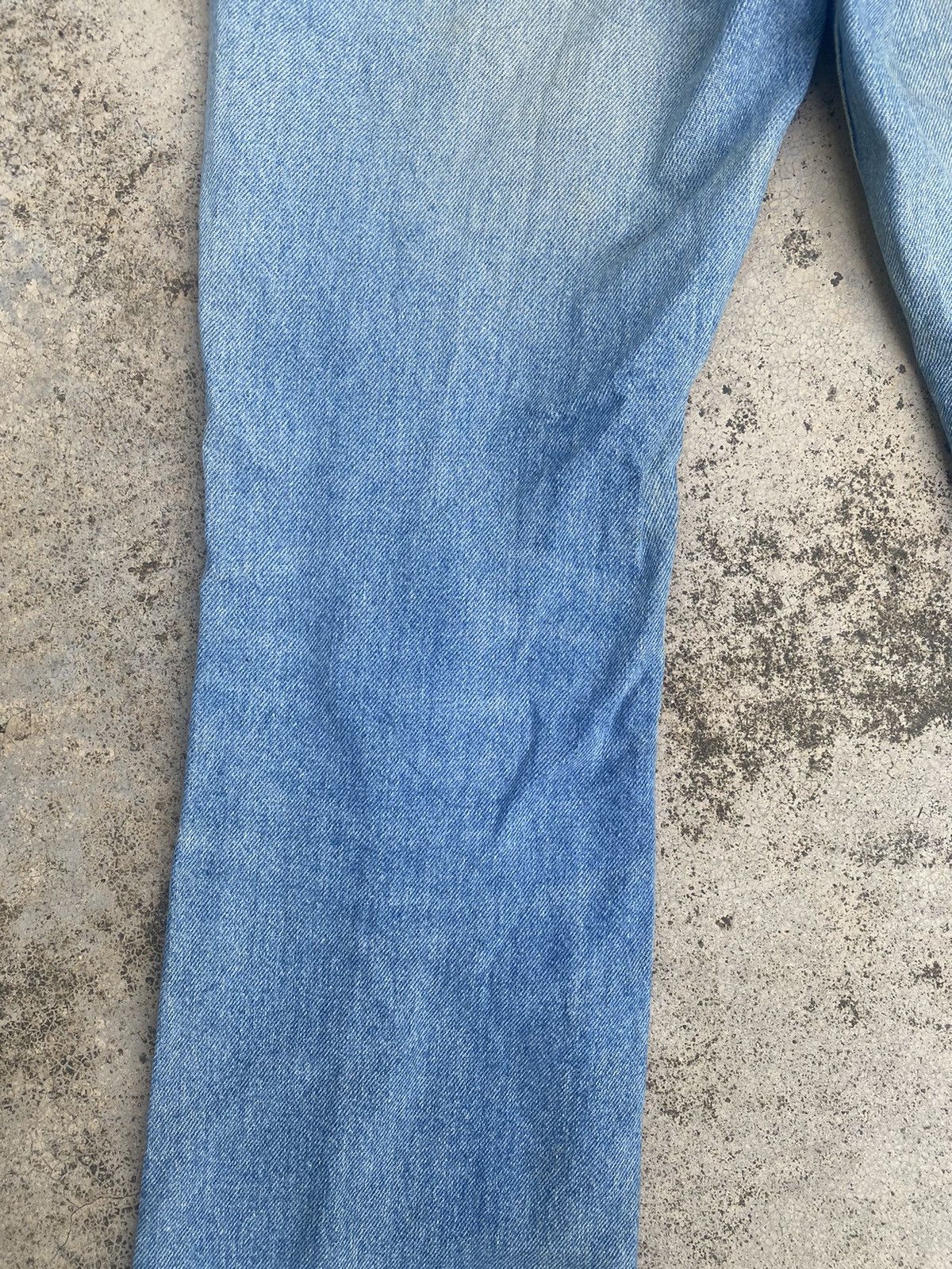Lee × Vintage Flare Jeans Vintage 90s Lee Distressed Faded Blue Bootcut Size US 30 / EU 46 - 20 Thumbnail