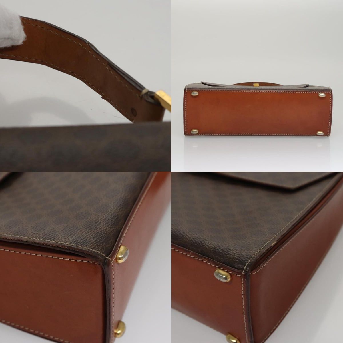 Celine CELINE Macadam Canvas Hand Bag Pvc Leather Brown Size ONE SIZE - 10 Thumbnail