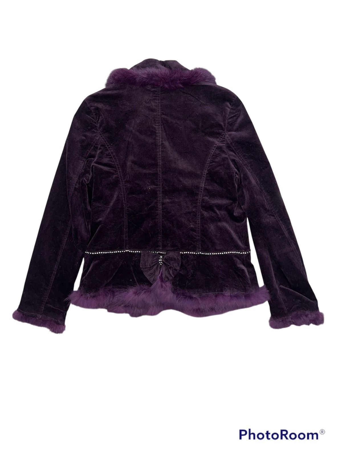 Anna Sui Velvet purple blazer with fur trim 🔮 Size M / US 6-8 / IT 42-44 - 4 Thumbnail