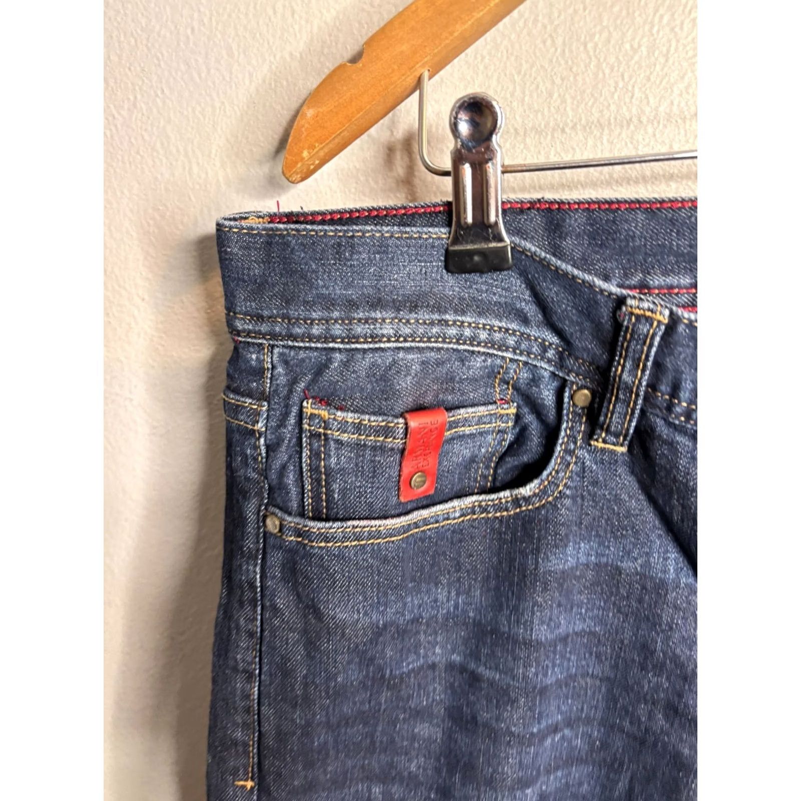 Armani Exchange Armani Exchange Jeans Men’s J13 Slim Fit Indigo Blue 31 31 in Denim Cotton Zip Button Slim Inseam 31 Dark City Logo USA Mens Size US 31 - 3 Thumbnail