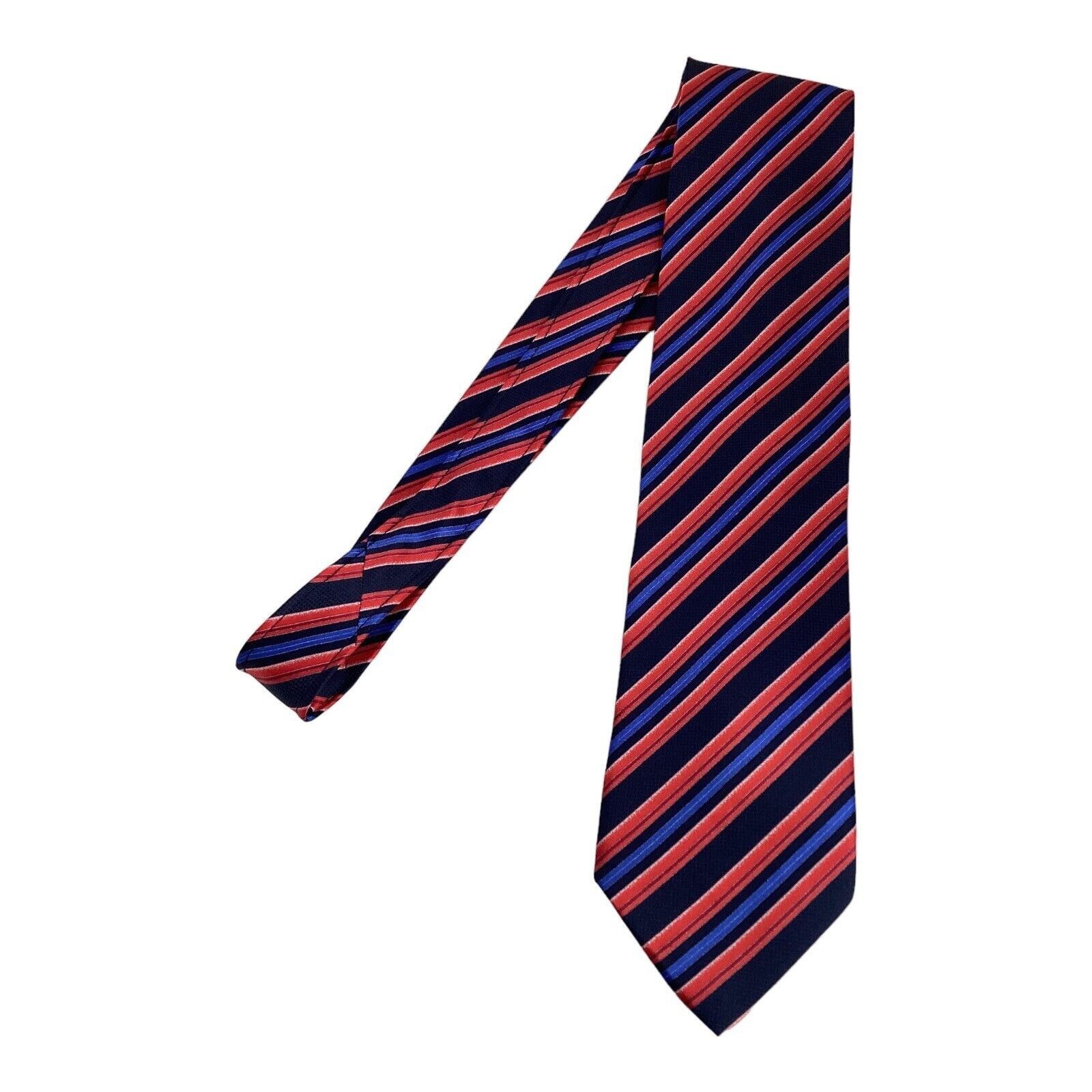 Other ITALO FERRETTI Red Blue Striped Luxury Silk Tie Hand Made It Size ONE SIZE - 5 Thumbnail