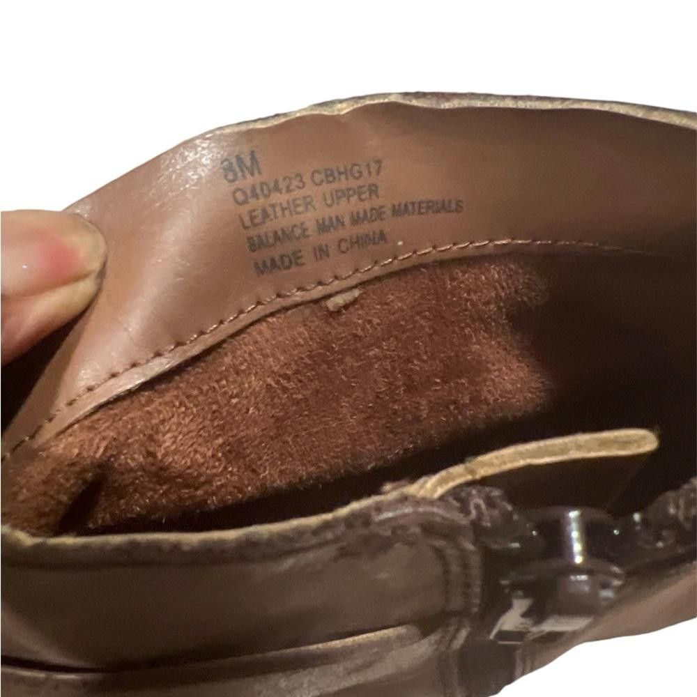 Designer Korks-Ease Brown Leather Cap Toe Block Heel Ankle Boots Size US 8 / IT 38 - 6 Thumbnail