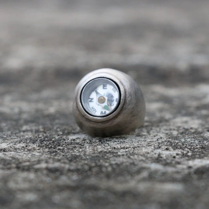 Carol Christian Poell Carol Christian Poell Distressed Silver Compass Ring Size ONE SIZE - 3 Thumbnail