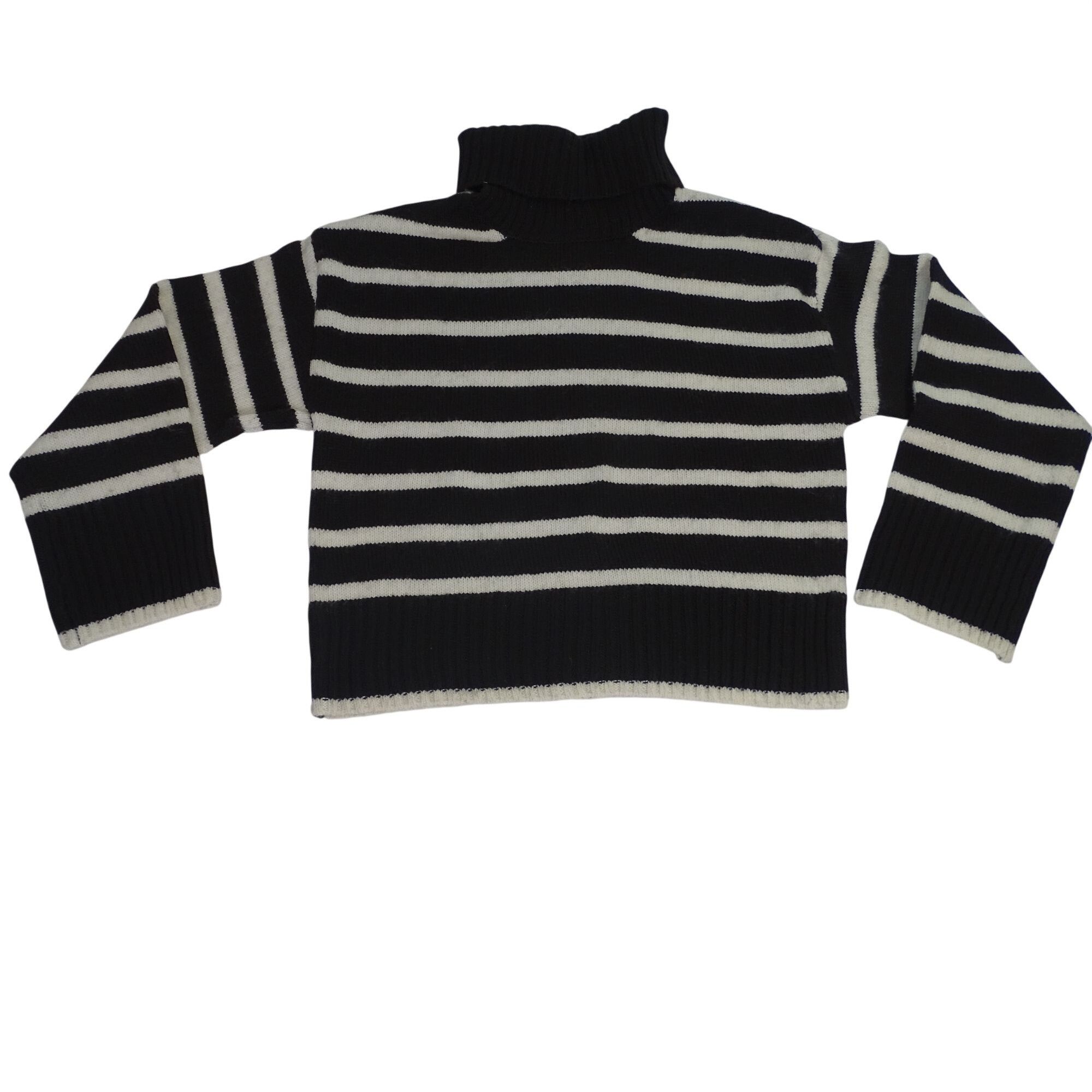 Z Supply Z Supply Josephine Stripe Sweater Black Turtleneck Small Size S / US 4 / IT 40 - 2 Thumbnail