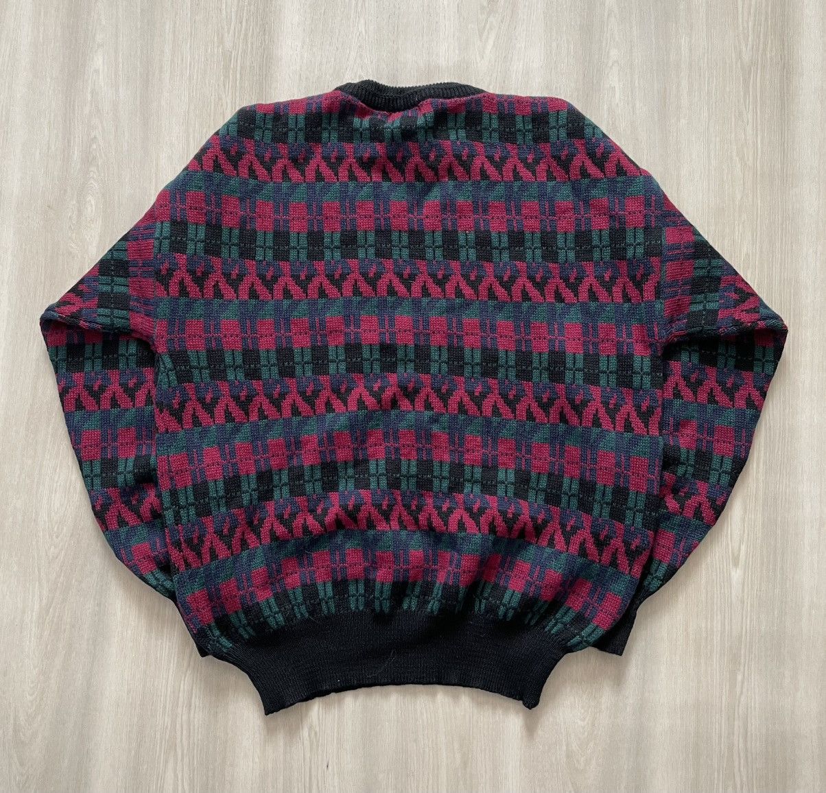 Boston Traders Vintage Boston Traders 100% Wool Sweater Geometric Knit Sz L Size US L / EU 52-54 / 3 - 4 Thumbnail