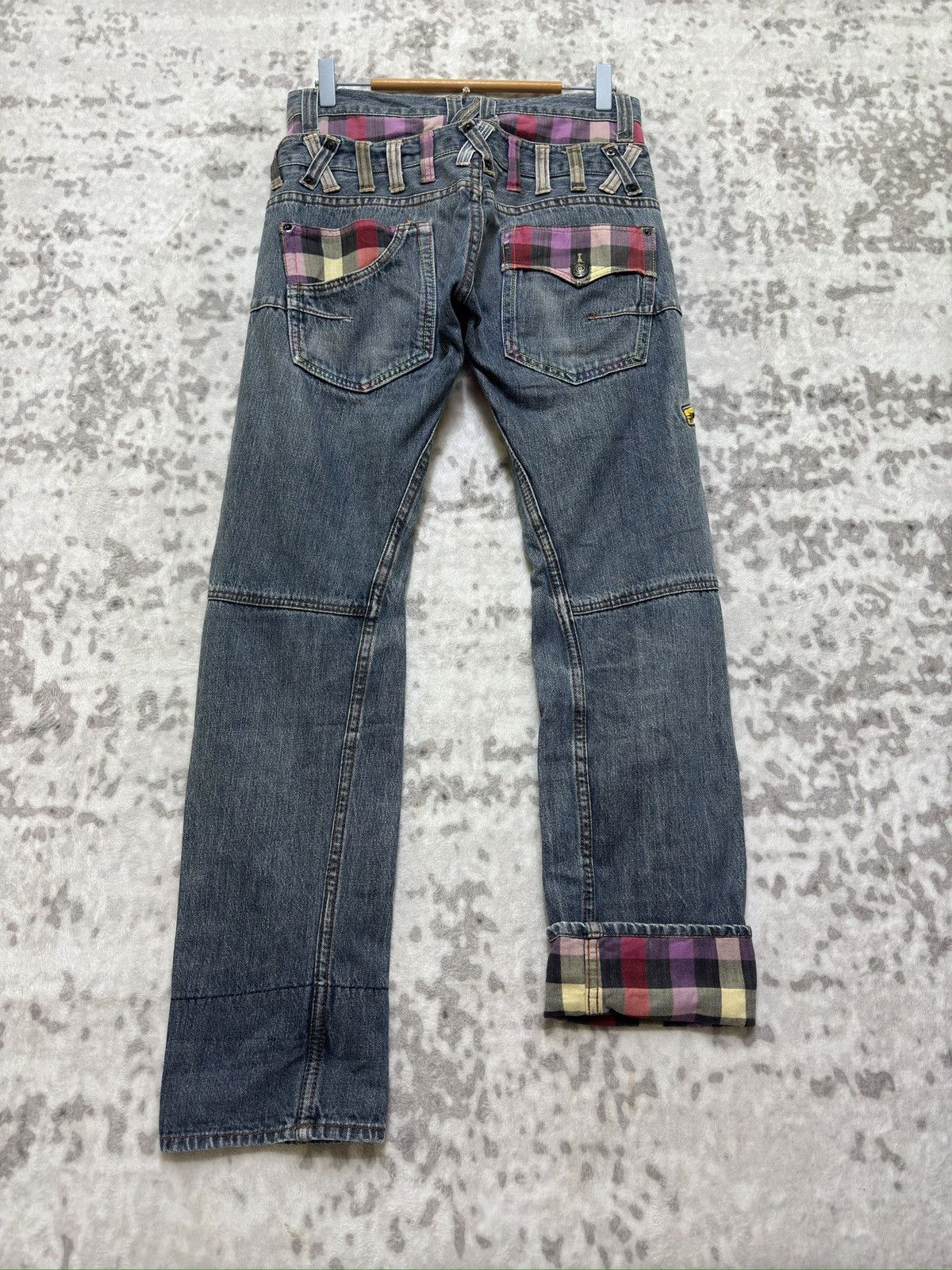 Hysteric Glamour Rare Dominate Handcrafted Plaid Double Waist Grunge Jeans Size US 29 - 2 Thumbnail