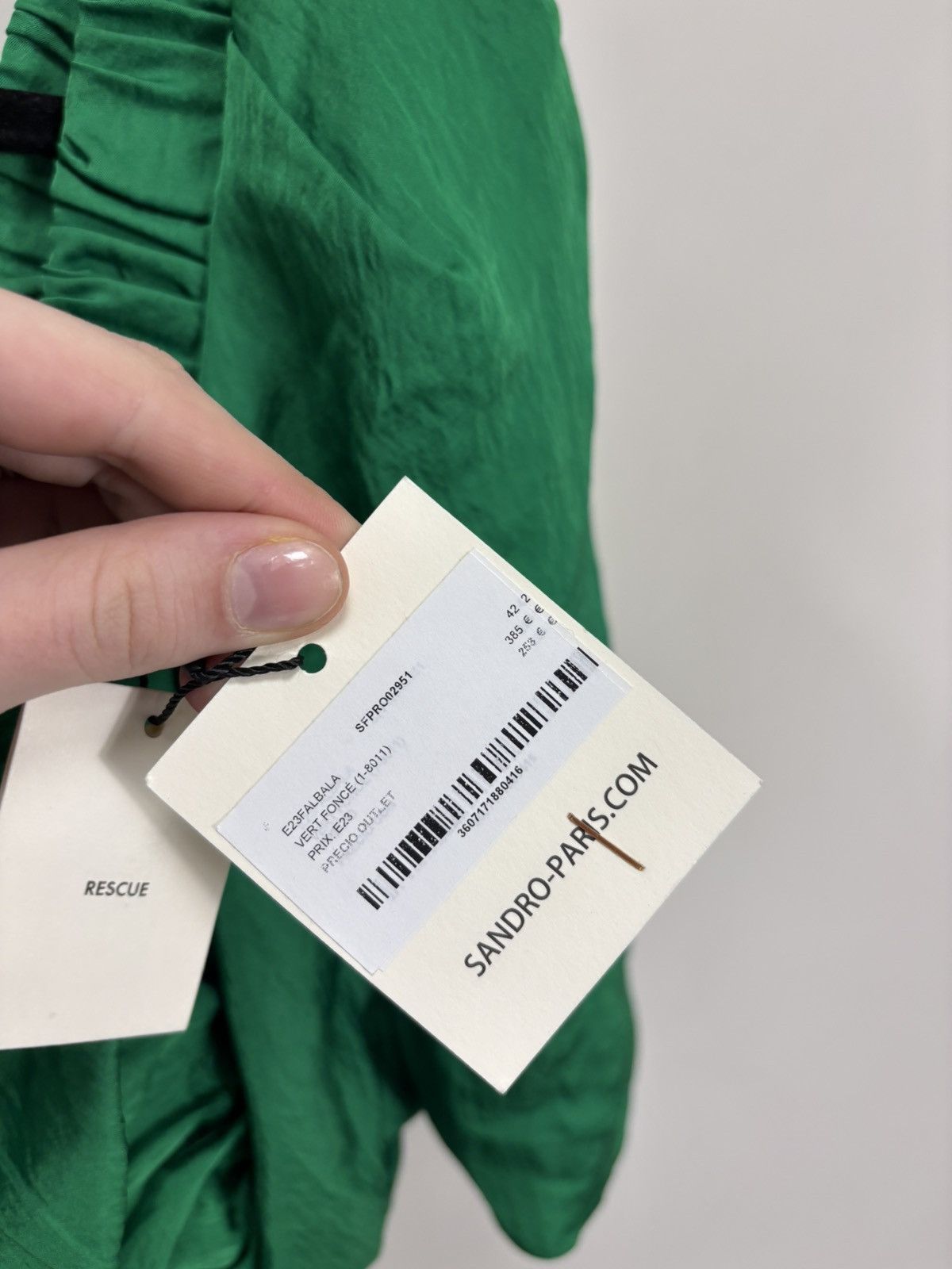 Sandro Sandro NWT Falbala Women’s Green Cut Out Short Sleeve Dress Size M / US 6-8 / IT 42-44 - 11 Thumbnail