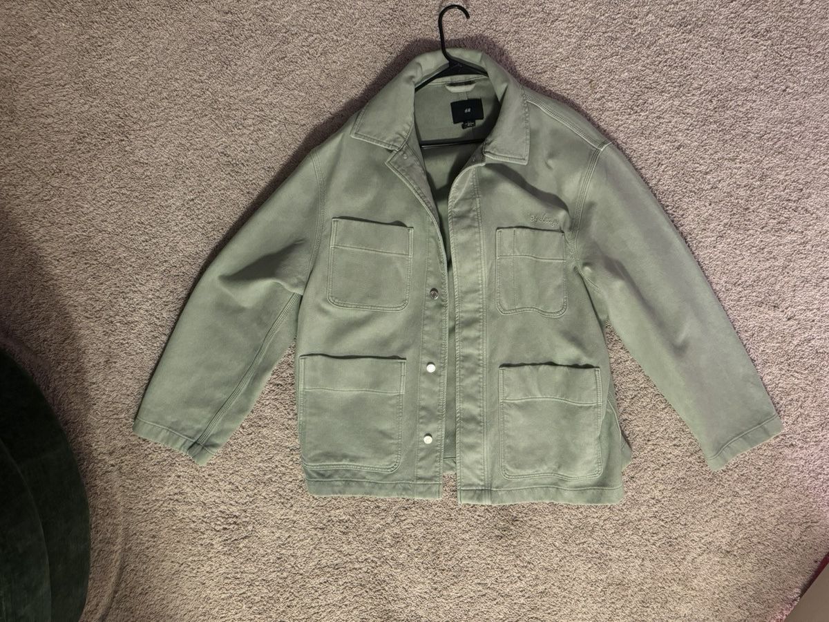 H&M Oversized Mint Green Denim Jacket Size US L / EU 52-54 / 3 - 1 Thumbnail