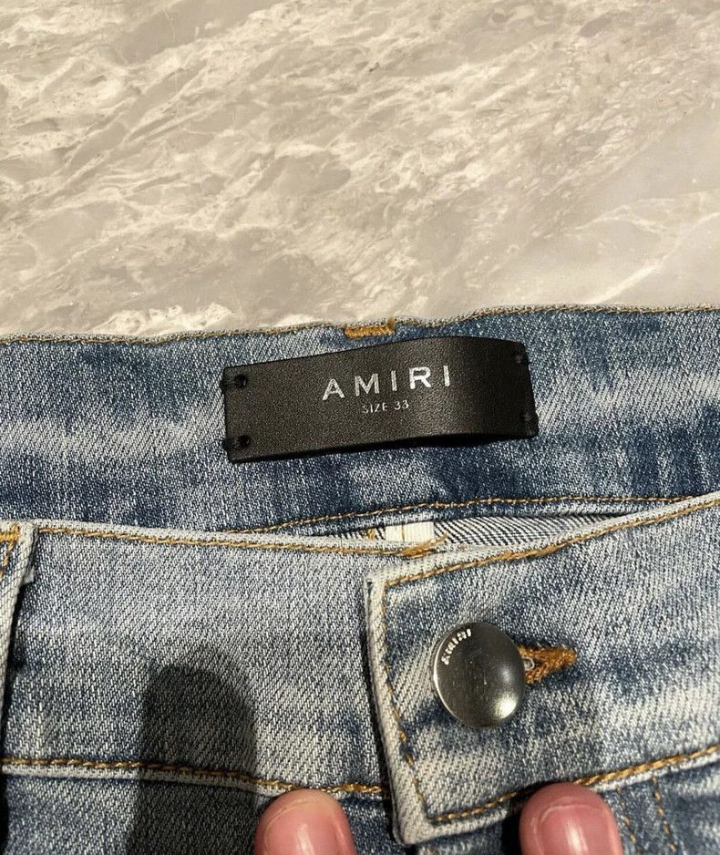 Amiri Amiri art colorful patchwork blue jeans Size US 33 - 2 Thumbnail
