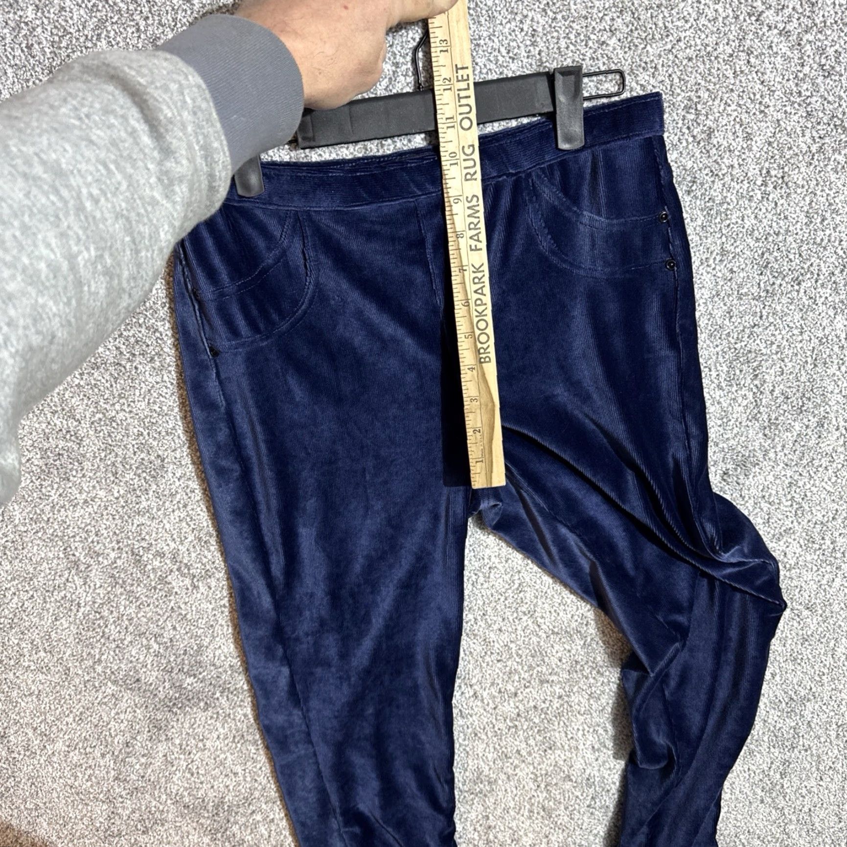 ASH DASH Y2K Glam Velour Pants Lounge Casual 90s 70s Style Womens M Blue Polyester Spandex Size 32" / US 10 / IT 46 - 5 Thumbnail