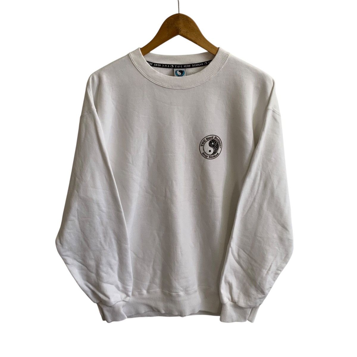 Vintage Vintage T & C surfing brand sweatshirt Medium White Size US M / EU 48-50 / 2 - 2 Thumbnail