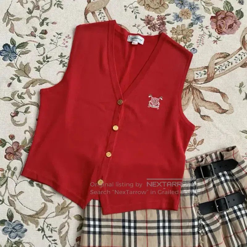 Burberry Burberry Red Cotton Blend Women's Knit Top. Size M / US 6-8 / IT 42-44 - 6 Thumbnail