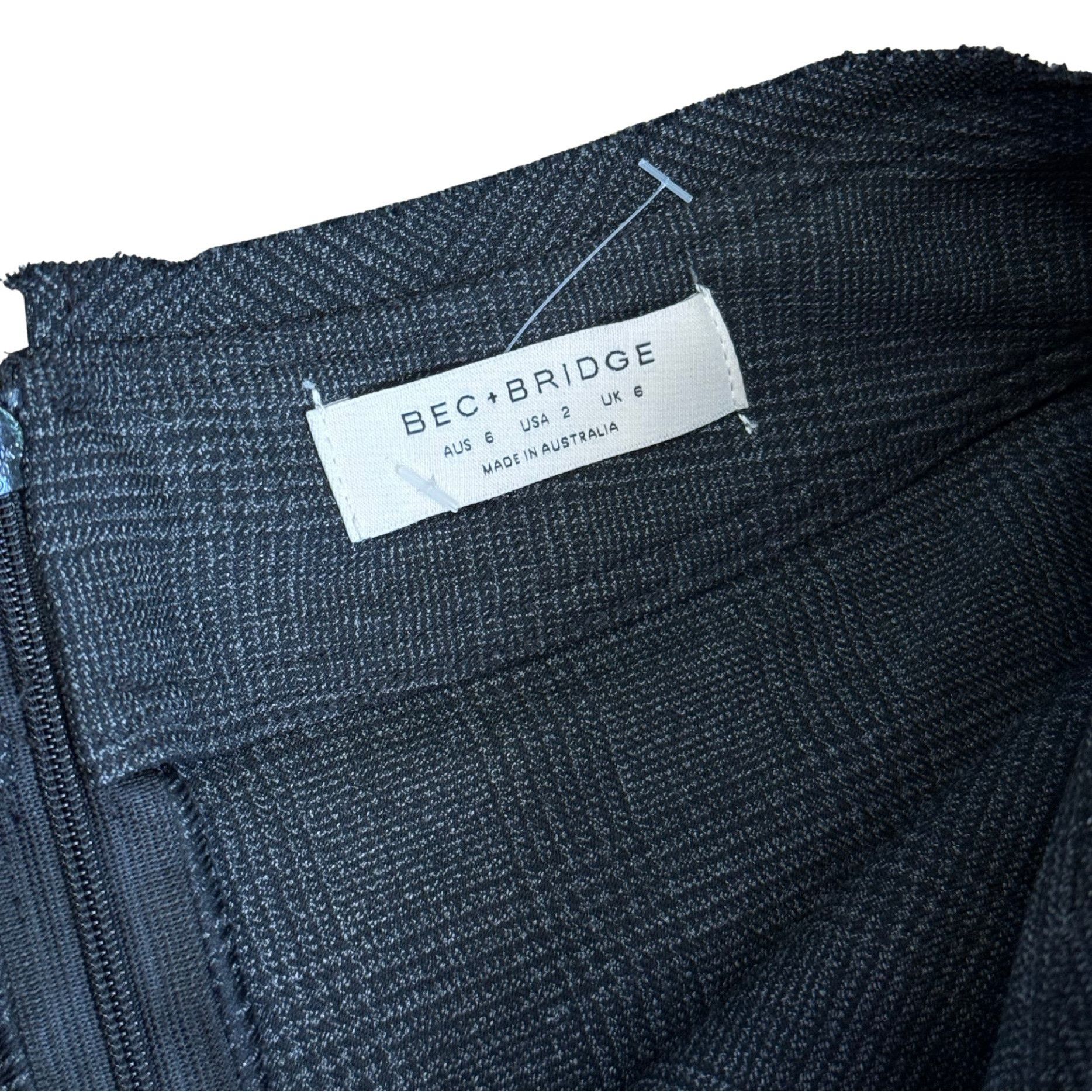 BEC + BRIDGE BEC + BRIDGE Tali Check-Print Stretch-Woven Midi Grey Skirt Size 26" / US 2 / IT 38 - 4 Thumbnail