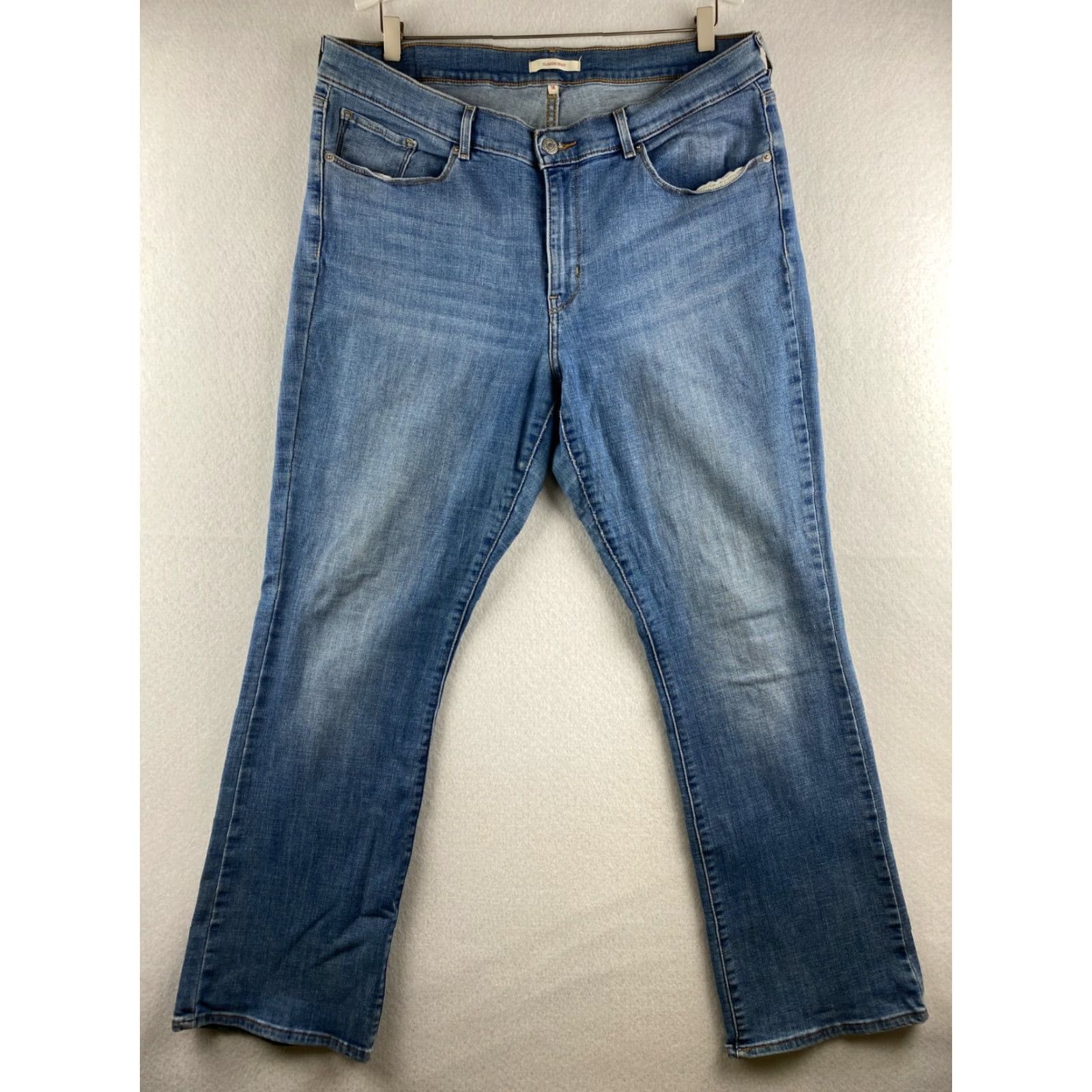 Levi's Levi's Jeans Bootcut Levi's Womens 16 Blue High Rise Distressed Regular 5-Pocket Denim Stretch Size 38" / US 16 / IT 52 - 2 Thumbnail