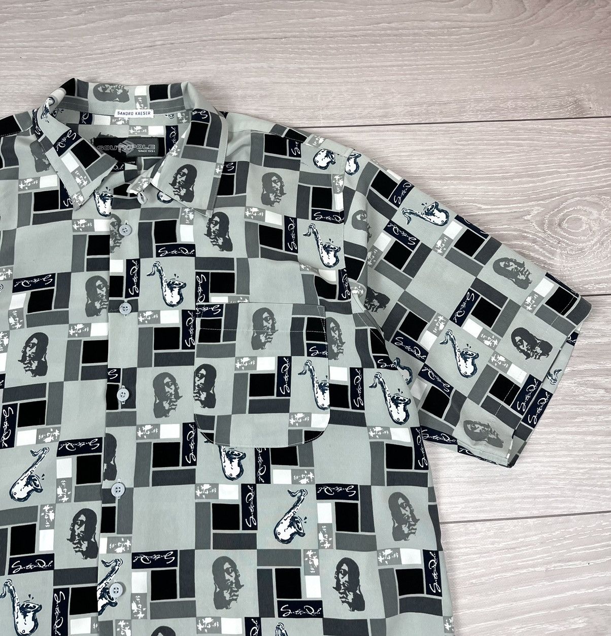 Southpole Southpole Vintage 00s Monogram Jazz Rap Oversized Shirt Size US XL / EU 56 / 4 - 7 Thumbnail