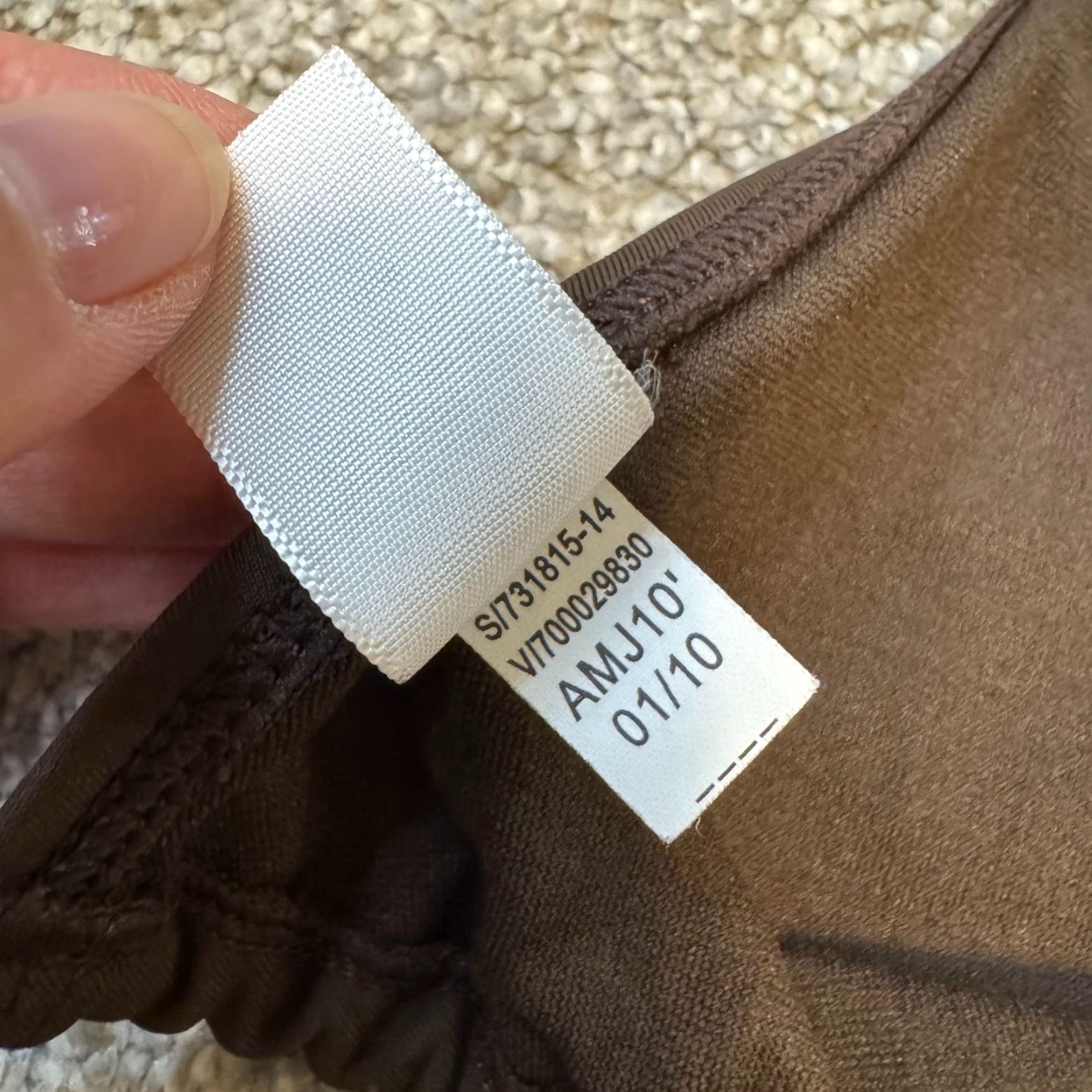 Vintage VINTAGE Y2K Brown Bikini Swim Top Medium Triangle Tie No Padding M Brown Ladies? Size M / US 6-8 / IT 42-44 - 3 Thumbnail