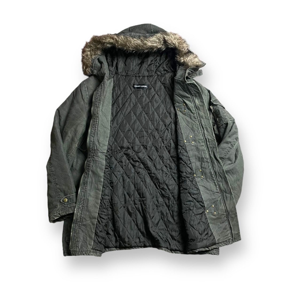 14th Addiction × Japanese Brand × Le Grande Bleu (L.G.B.) 🇯🇵 CRAZY ANGEL MULTIPOCKET BONDAGE FUR HOODIE JACKET Size US XL / EU 56 / 4 - 5 Thumbnail