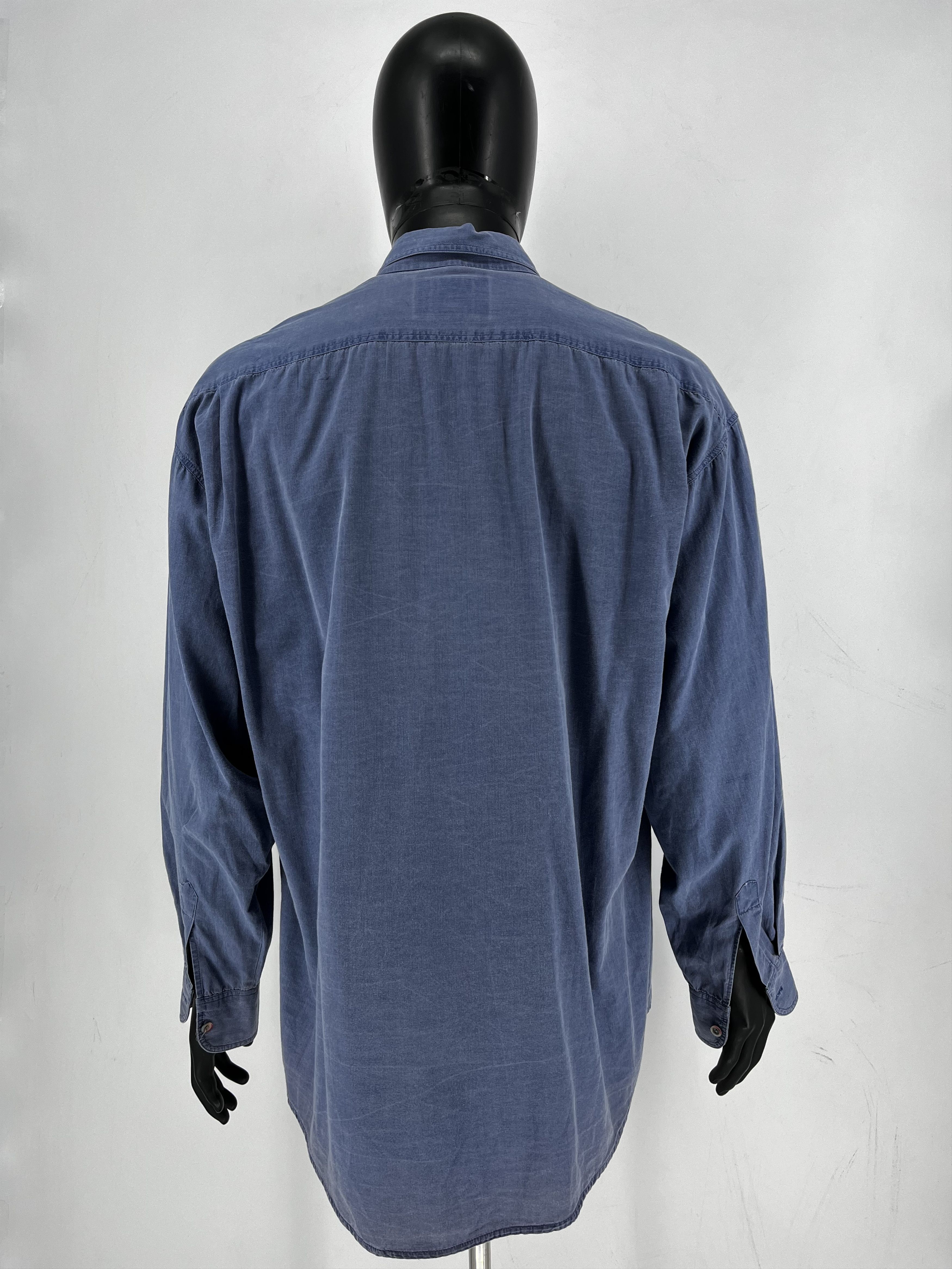 Haupt Haupt Germany Men’s Long Shirt Blue Embroidered Music Box Size US XL / EU 56 / 4 - 10 Thumbnail