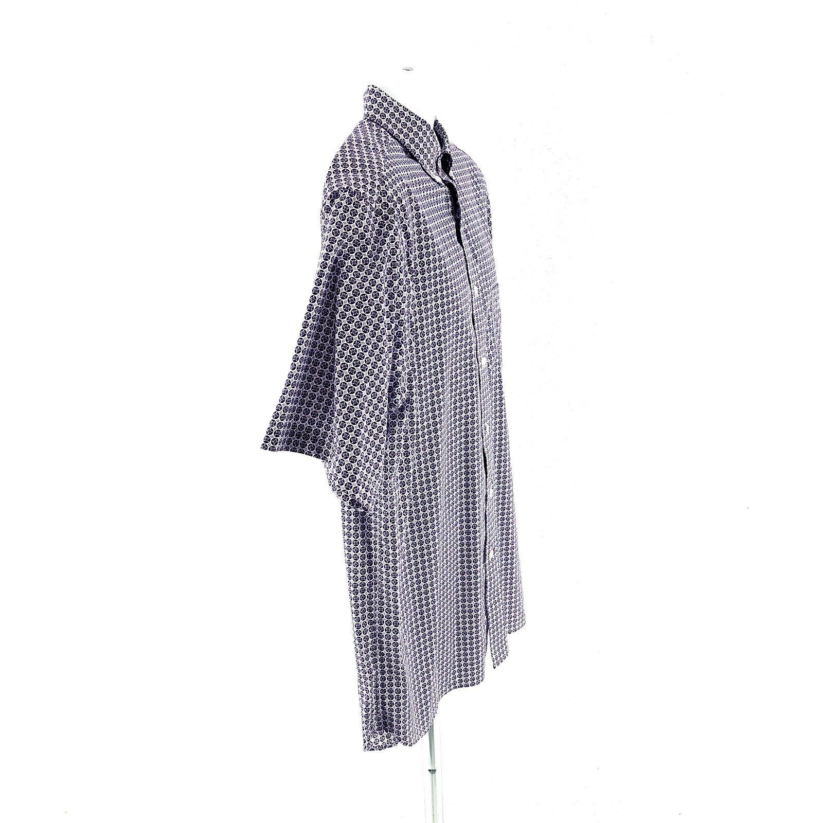 Daniel Cremieux Daniel Cremieux White Purple Floral Short Sleeve Large Butto Size US L / EU 52-54 / 3 - 6 Thumbnail
