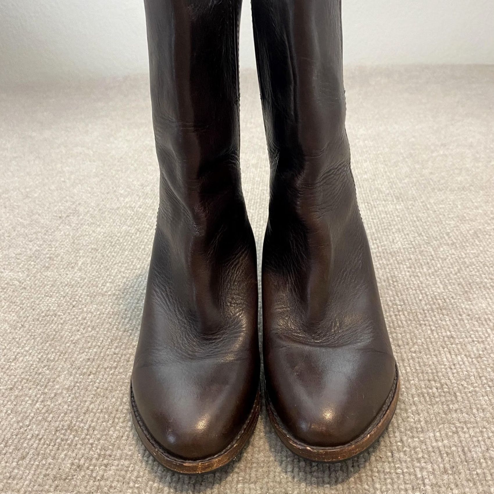 Frye Frye Boots Womens 8 Brown Leather Mid Calf Pull On Cone Heel Western 77083 Size US 8 / IT 38 - 5 Thumbnail